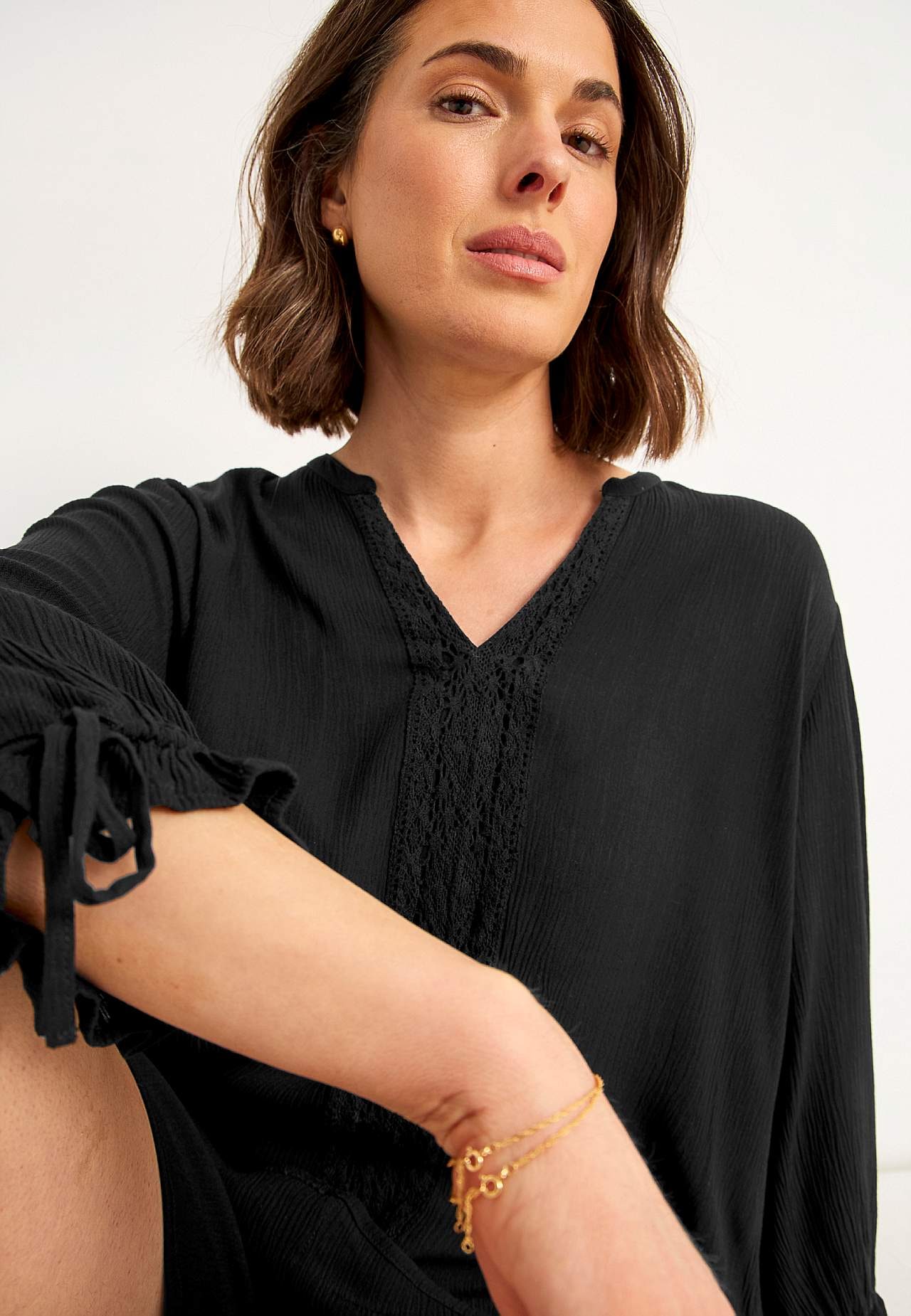Van crèpe tuniek