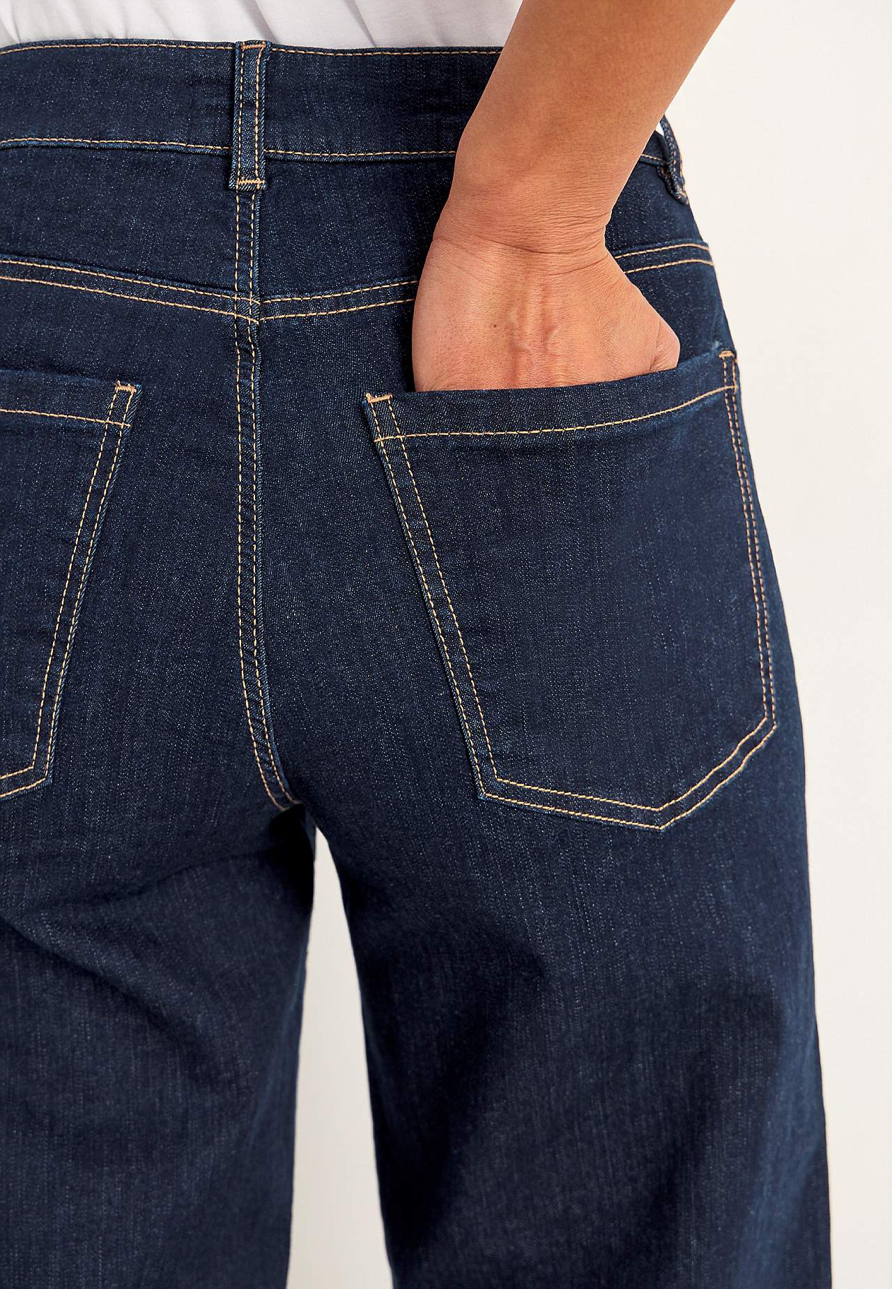 Wijde en lange spijkerbroek met hoog taille Renata
