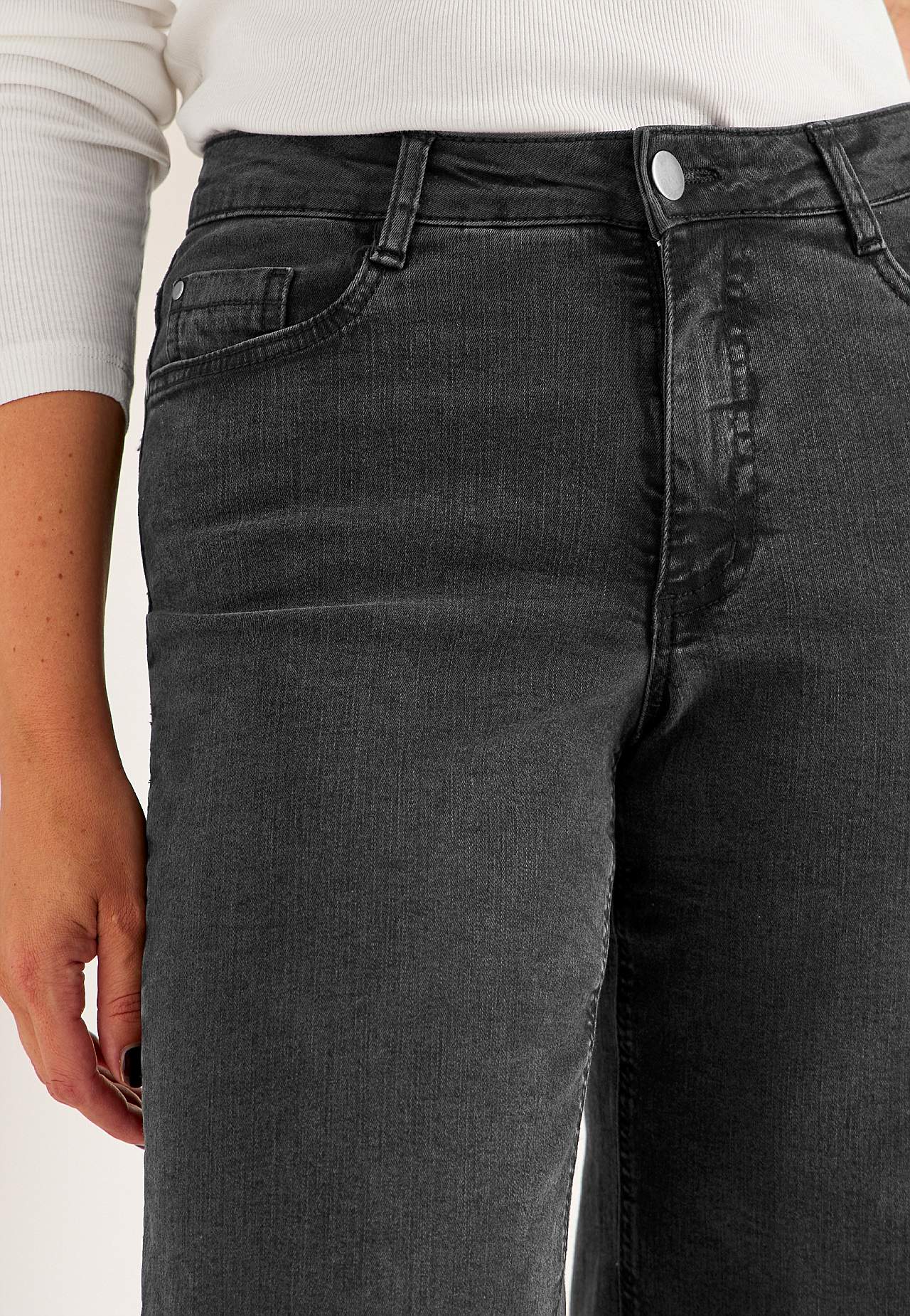 Wijde en lange spijkerbroek met hoog taille Renata