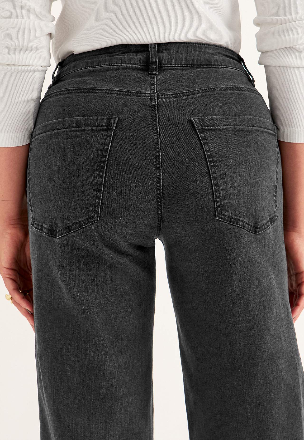 Wijde en lange spijkerbroek met hoog taille Renata