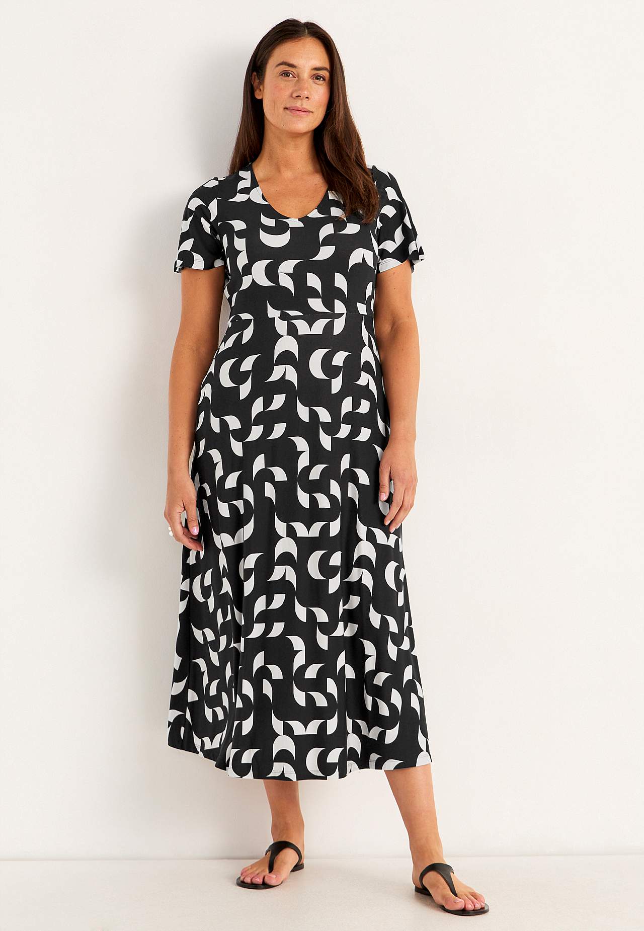 Viscose jurk met patroon