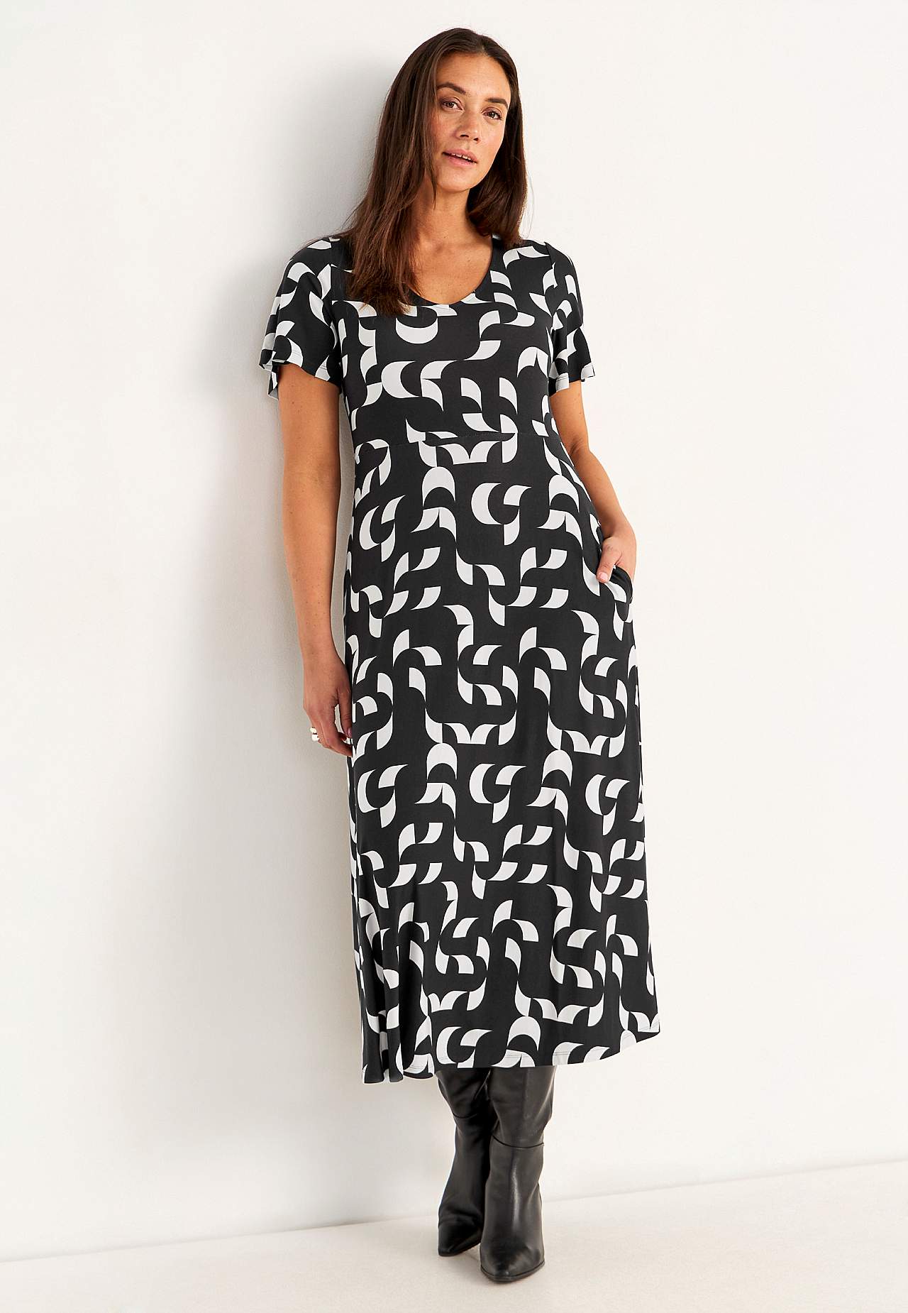 Viscose jurk met patroon