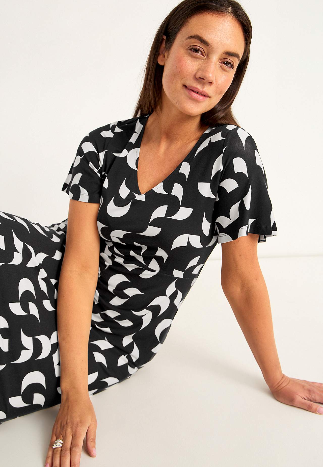 Viscose jurk met patroon