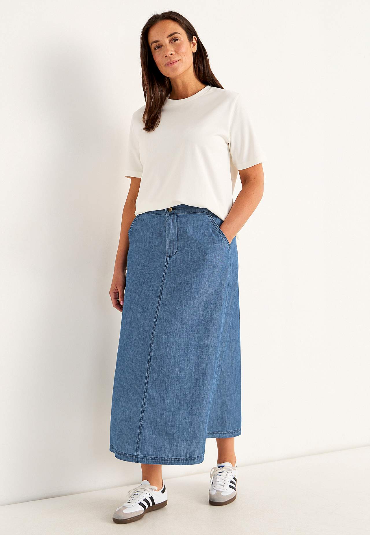 Denim rok met zakken