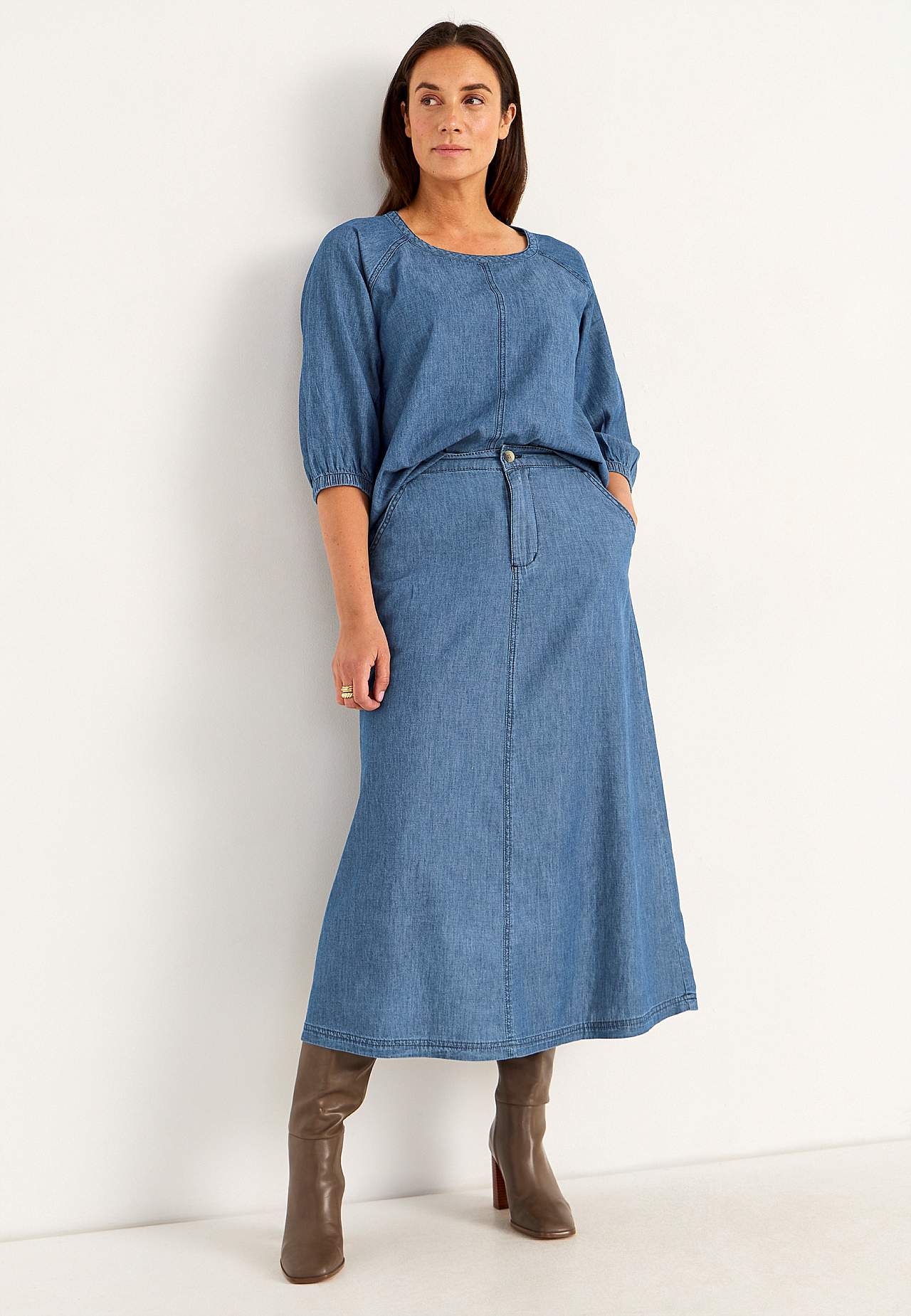 Denim rok met zakken