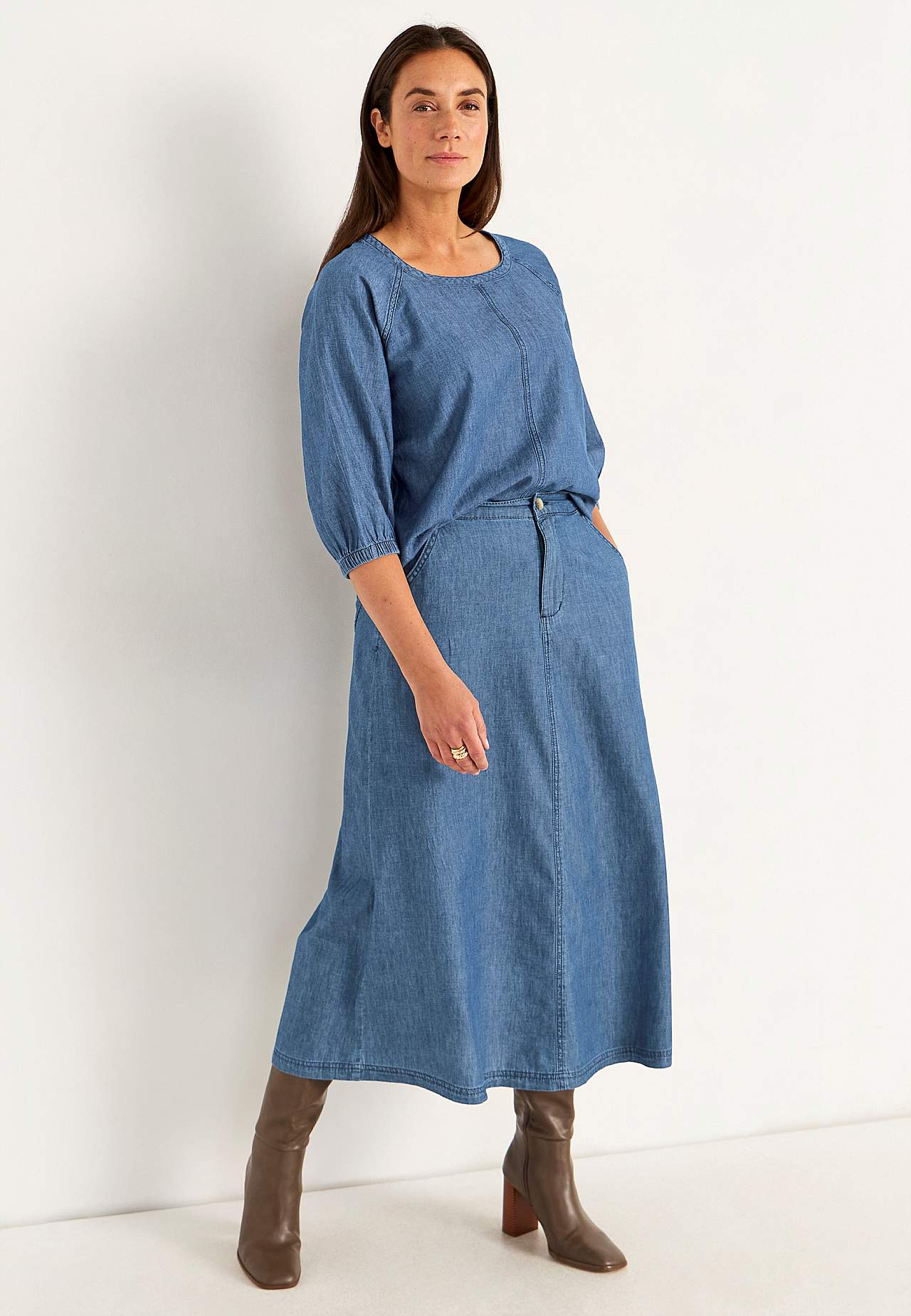 Denim rok met zakken