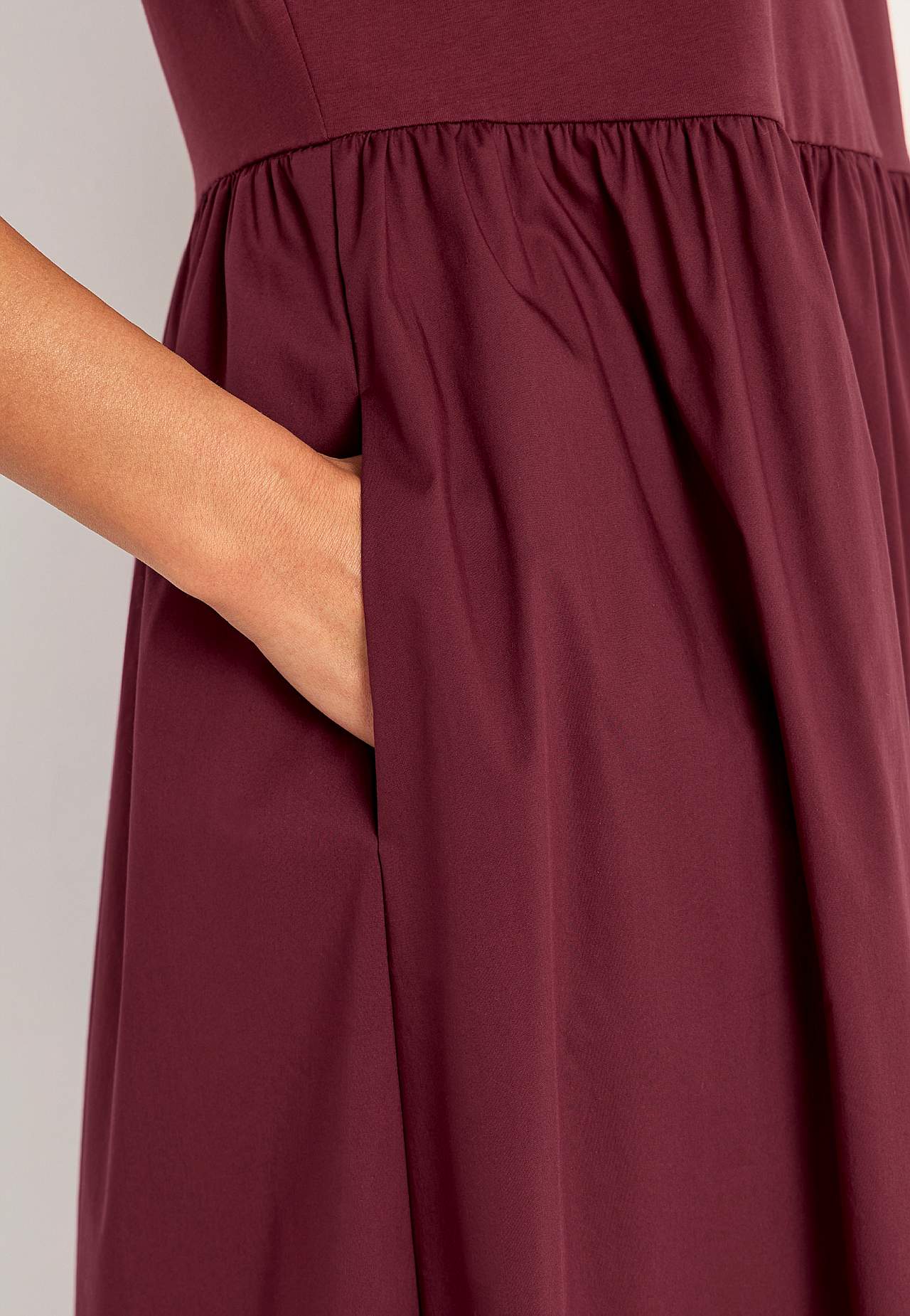 Jurk van popeline en tricot