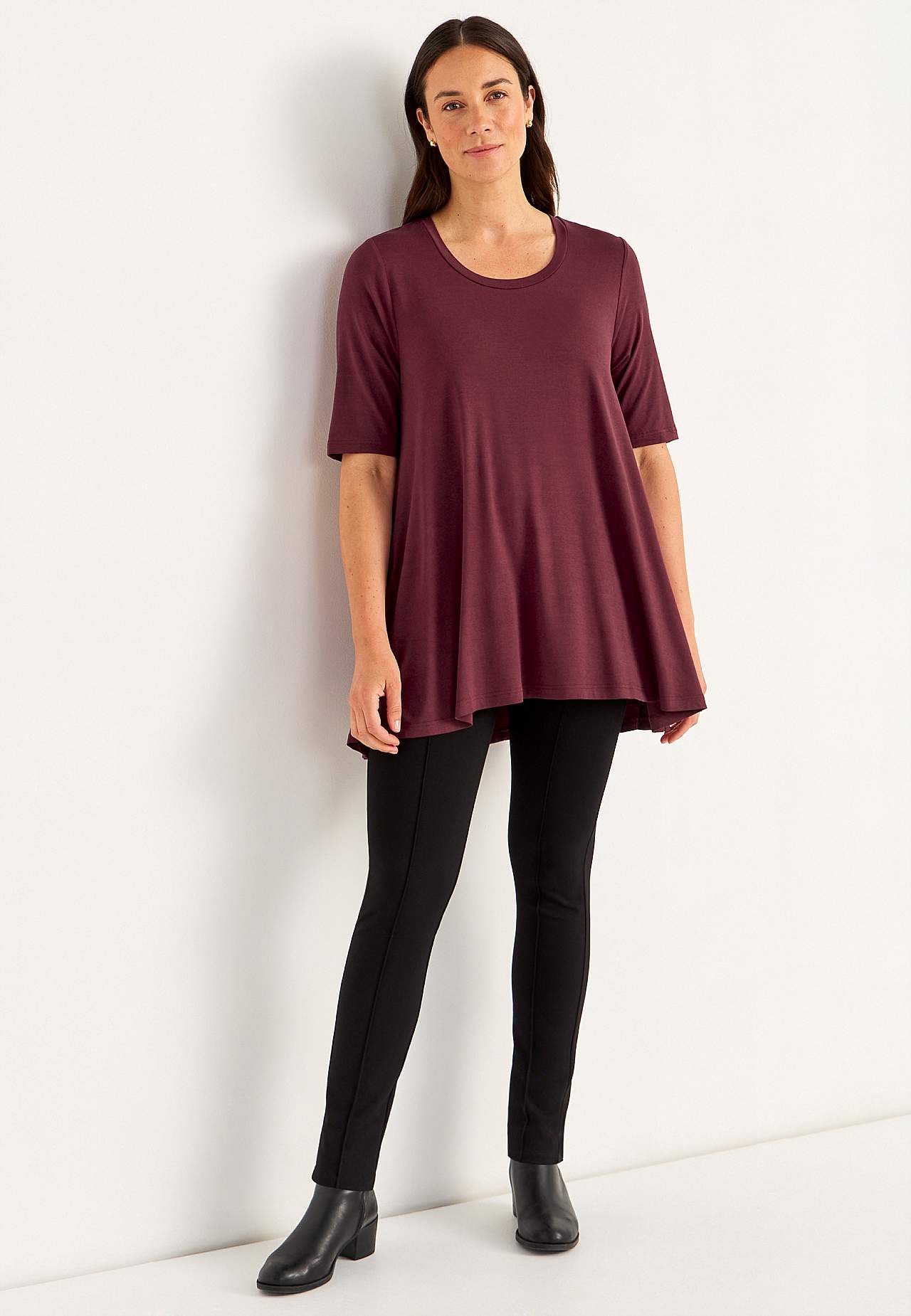 Jersey tuniek met korte mouwen