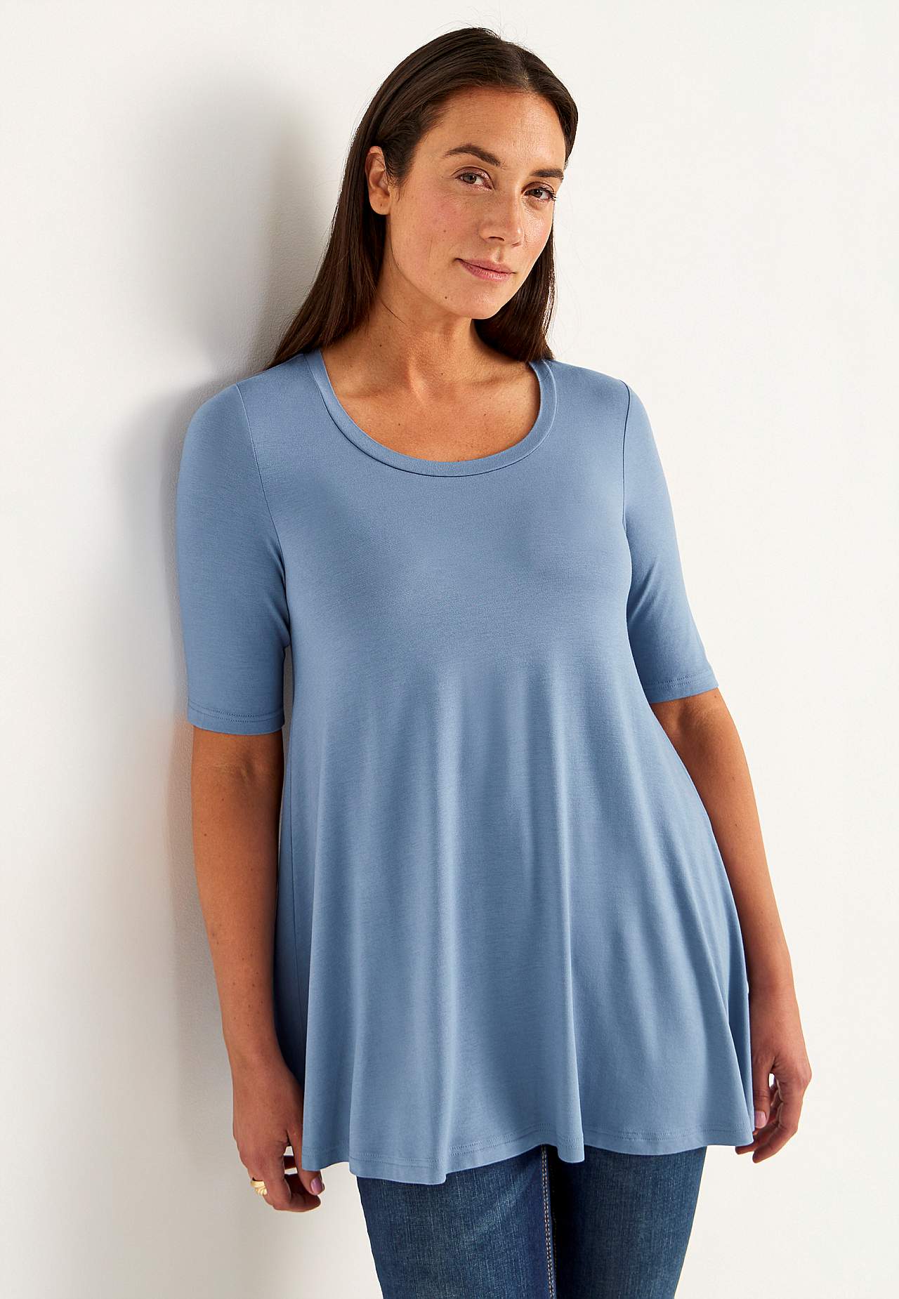 Jersey tuniek met korte mouwen