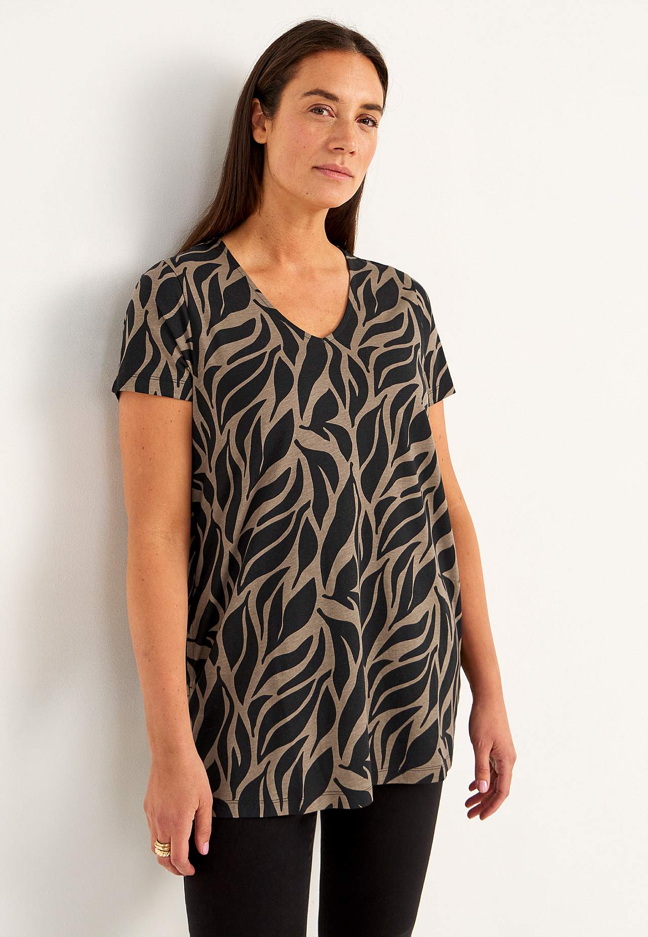 Jersey tuniek met patroon met zakken