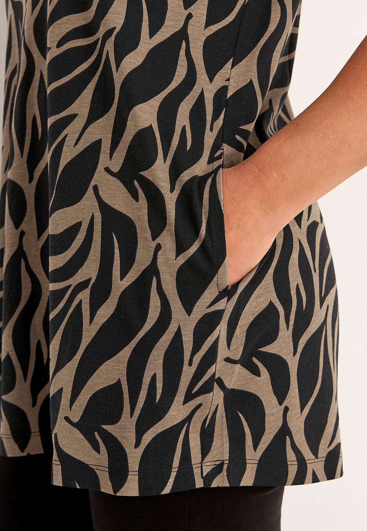 Jersey tuniek met patroon met zakken