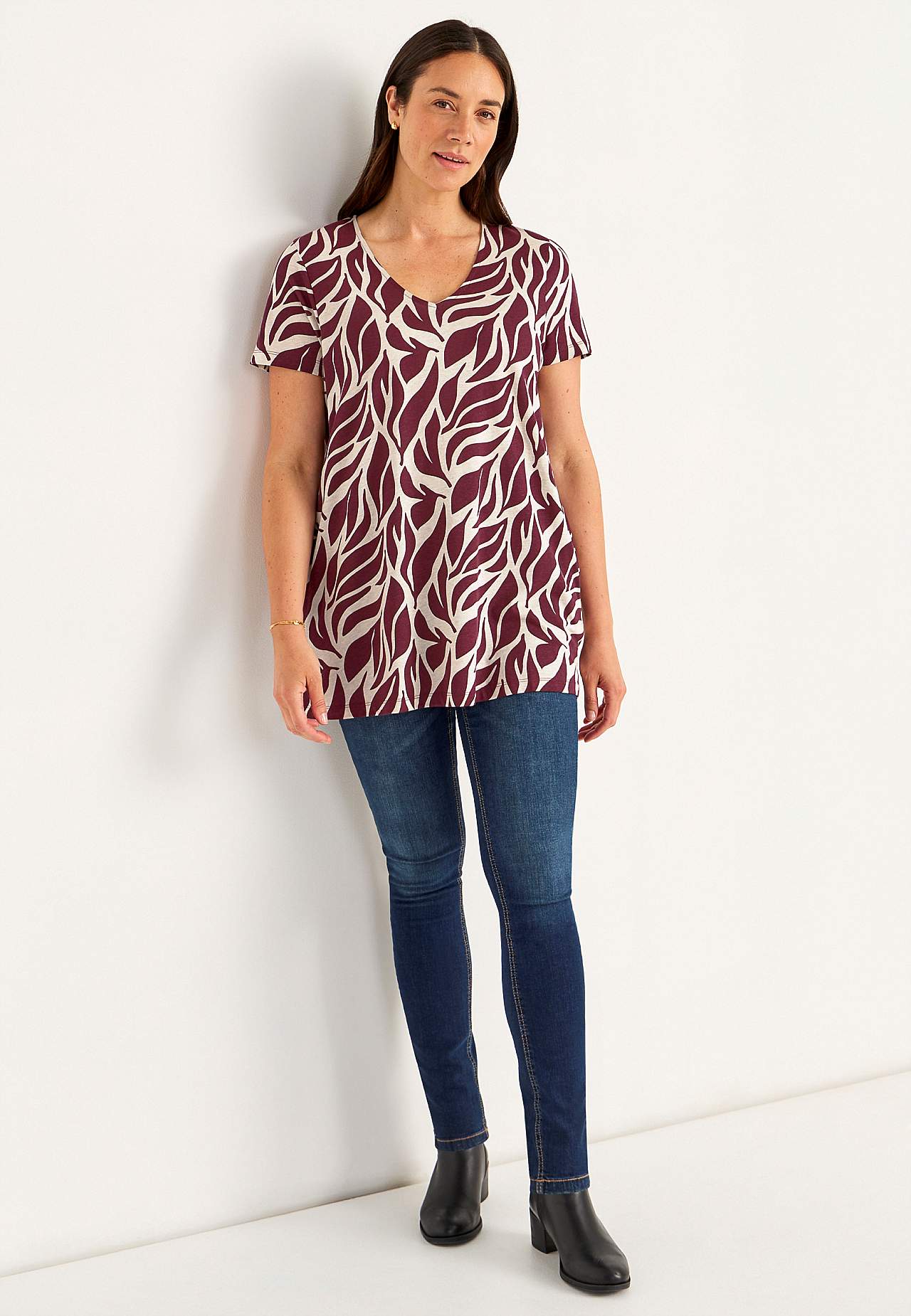 Jersey tuniek met patroon met zakken