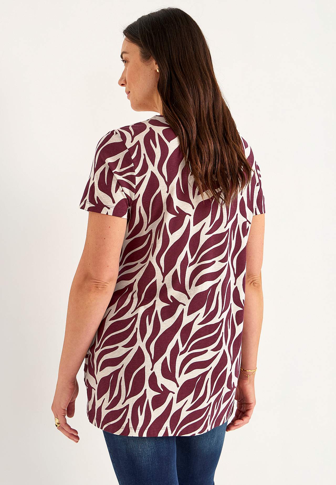 Jersey tuniek met patroon met zakken