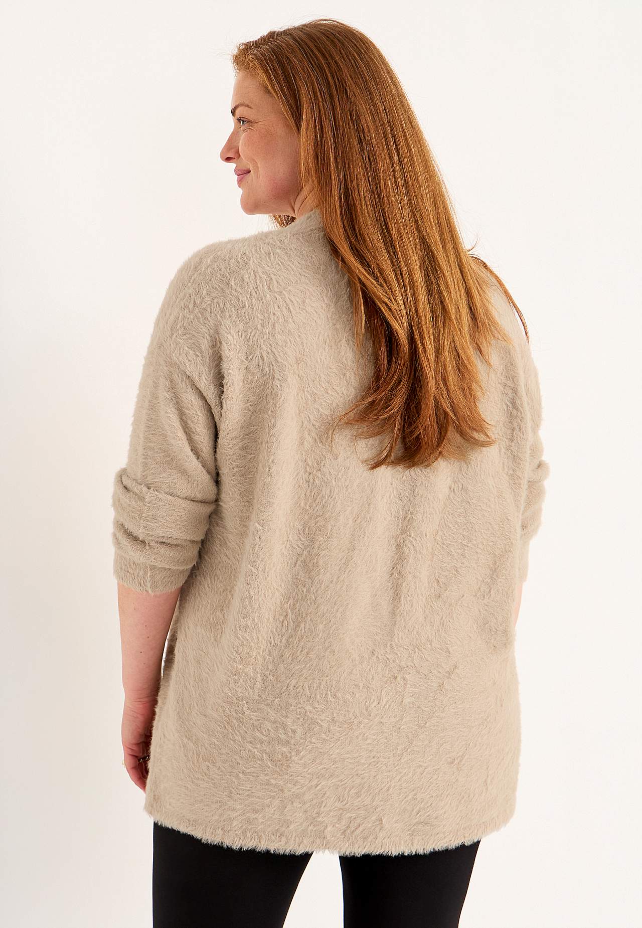Gebreide en open cardigan