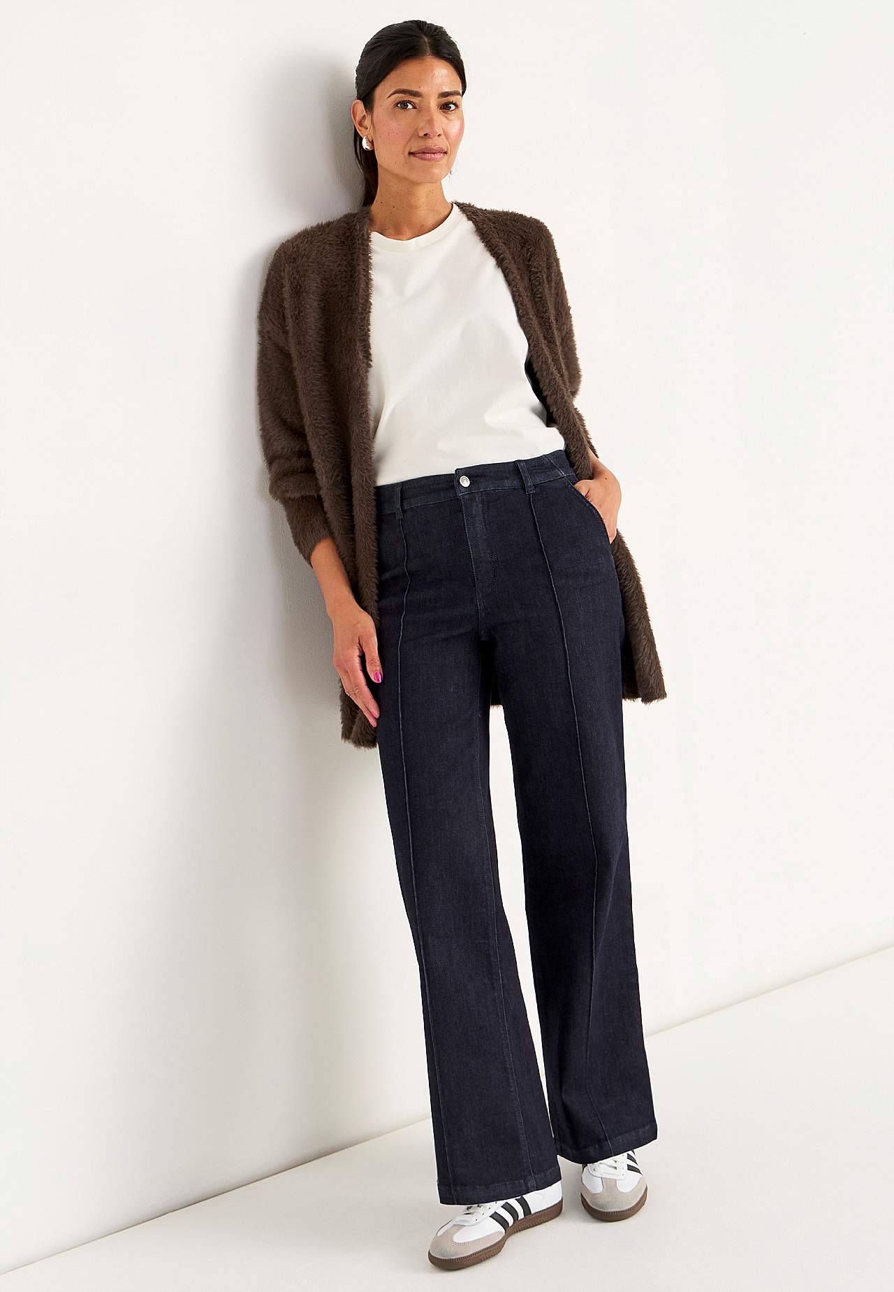 Gebreide en open cardigan