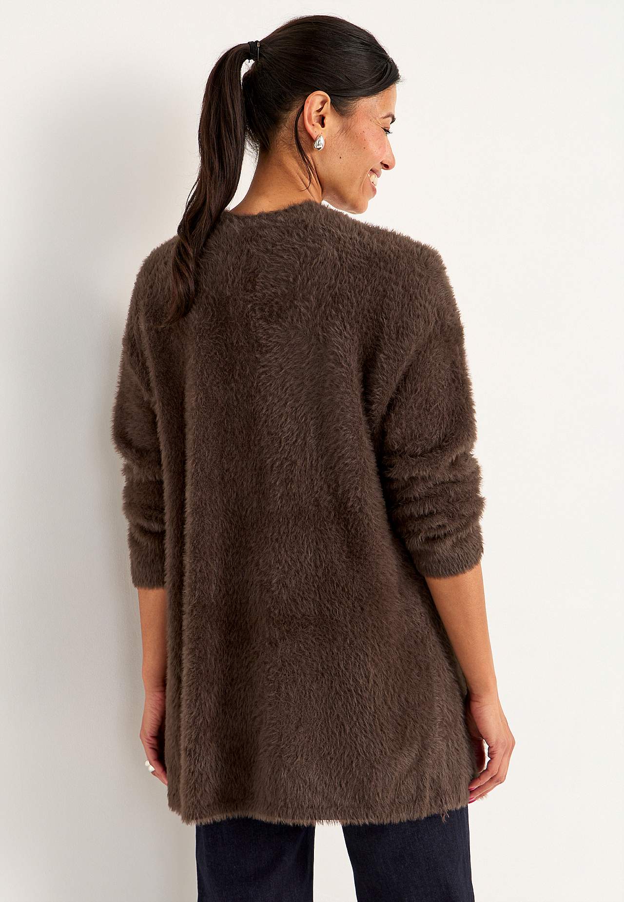 Gebreide en open cardigan