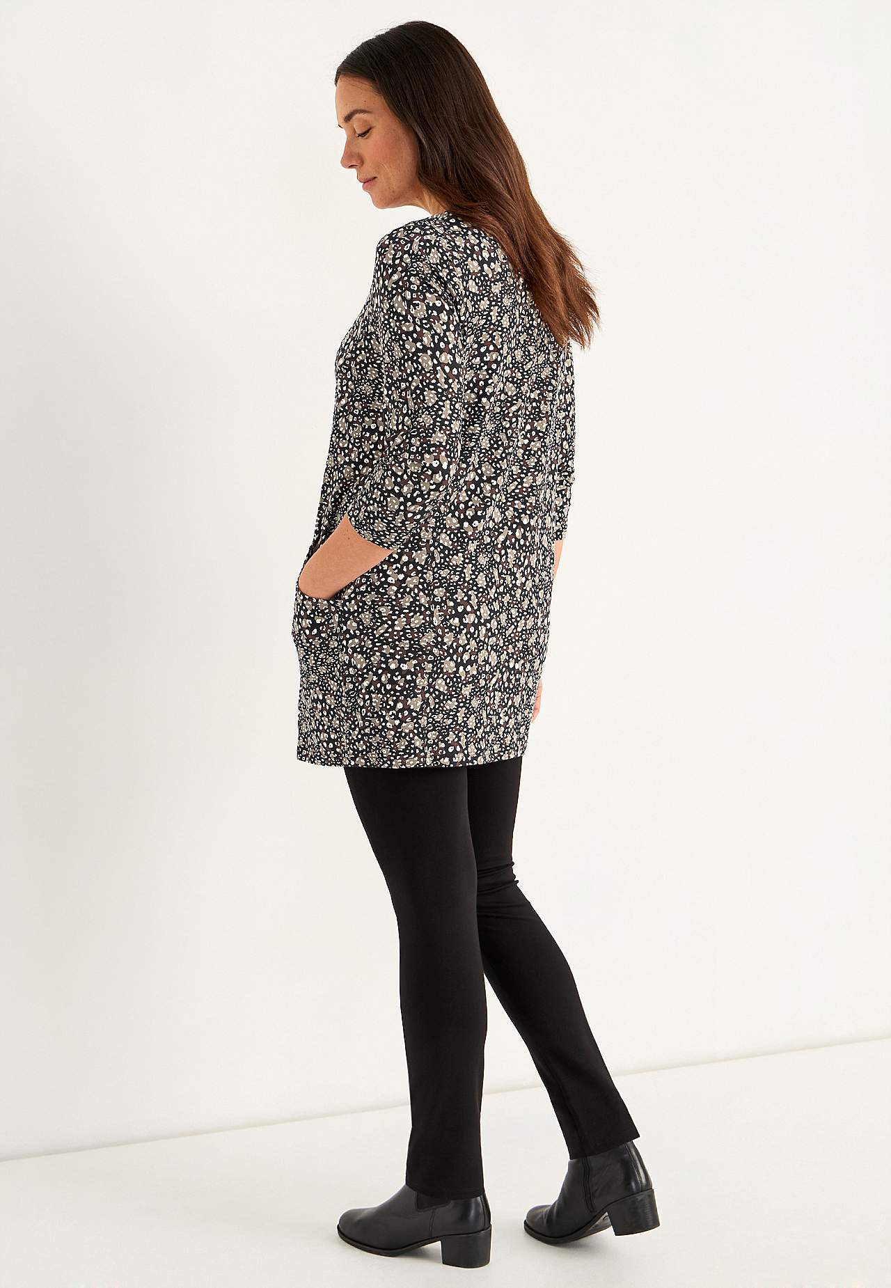 Jersey tuniek met patroon met zakken