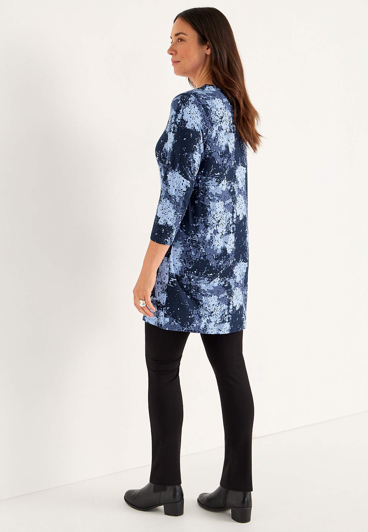 Jersey tuniek met patroon met zakken