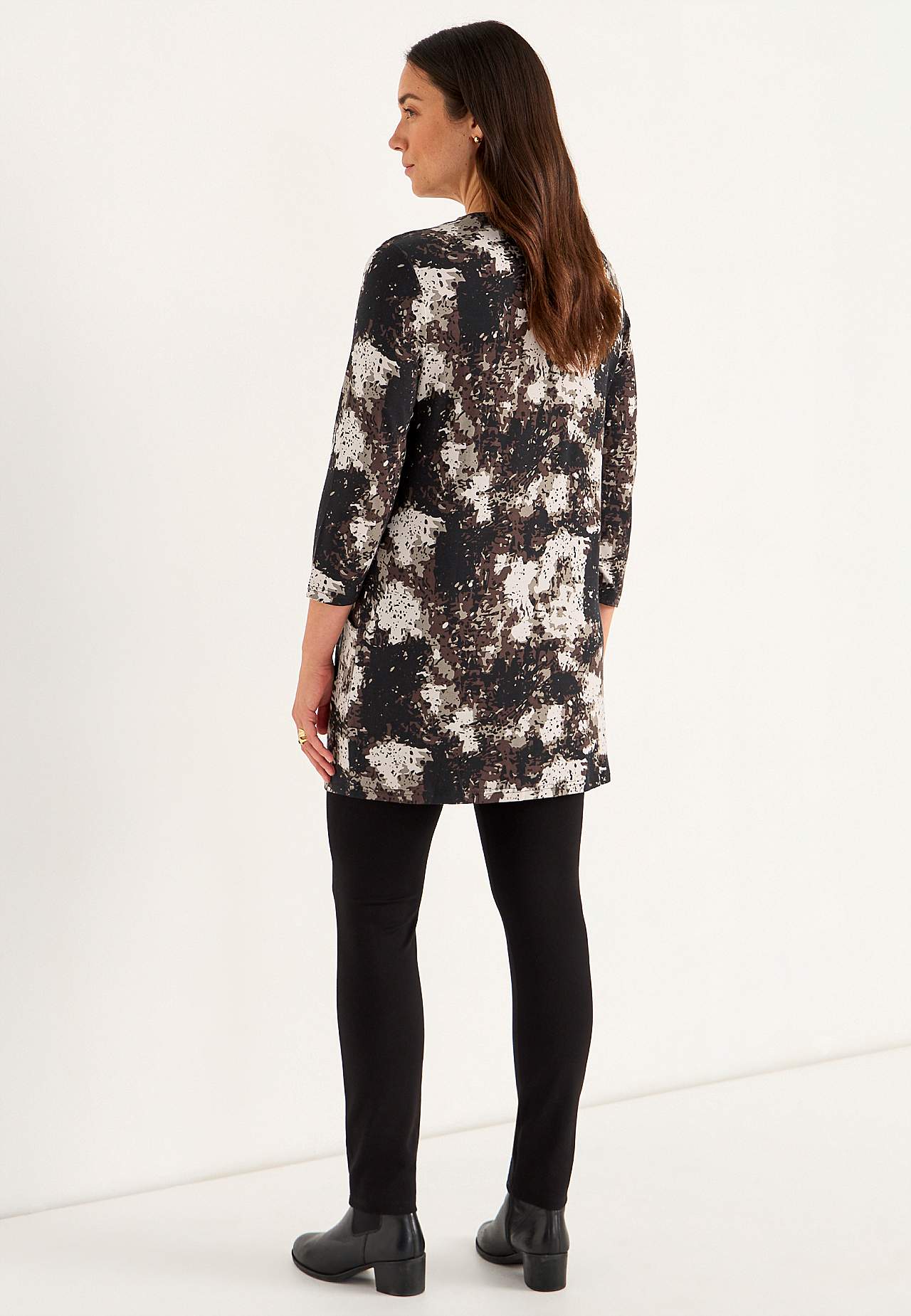 Jersey tuniek met patroon met zakken