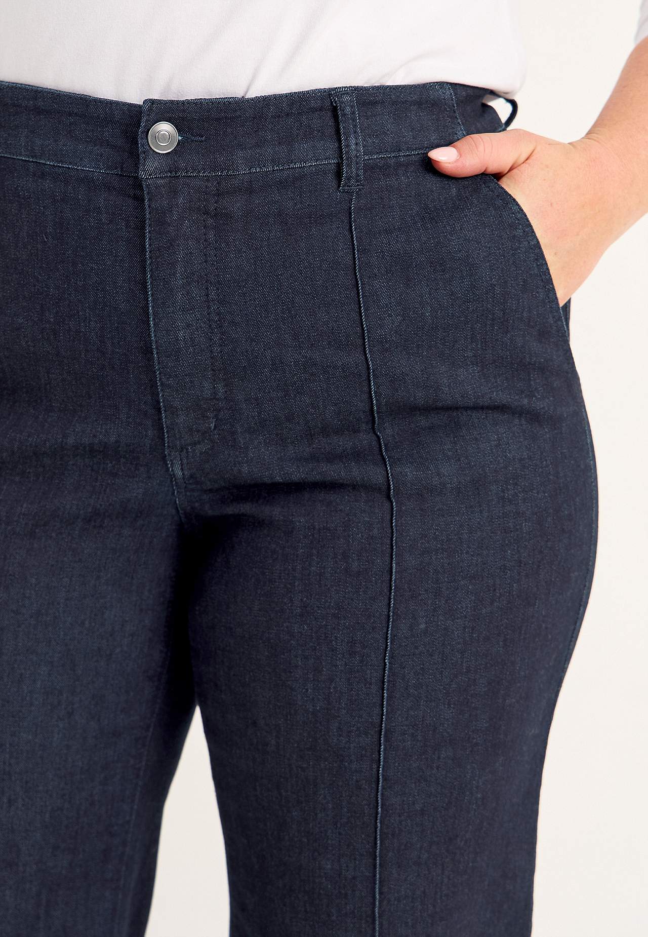 Wijde spijkerbroek met gestikte vouwen Mia