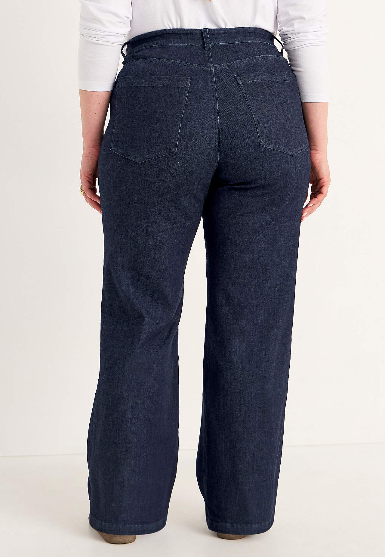 Wijde spijkerbroek met gestikte vouwen Mia