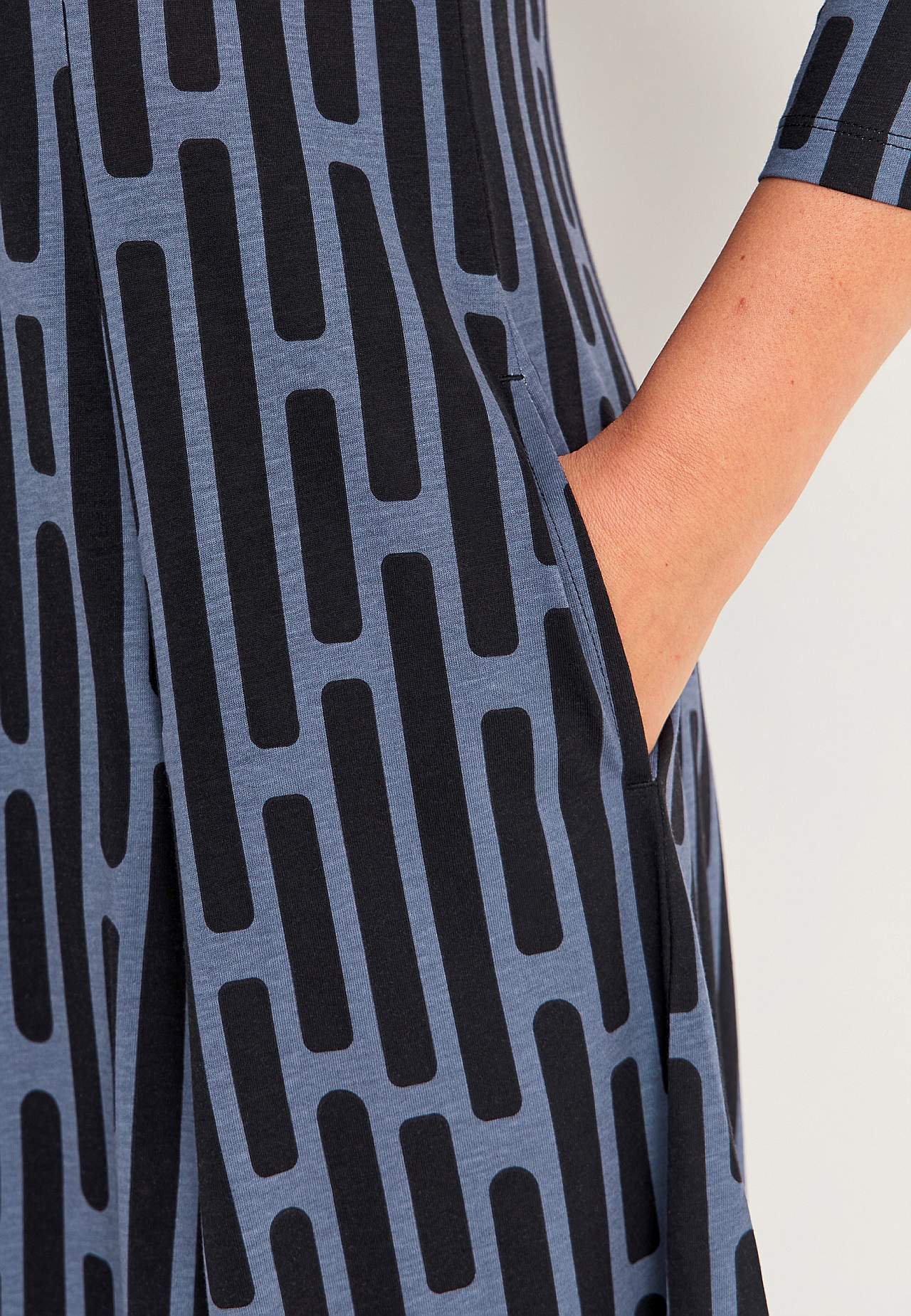 Met patroon jerseyjurk met zakken