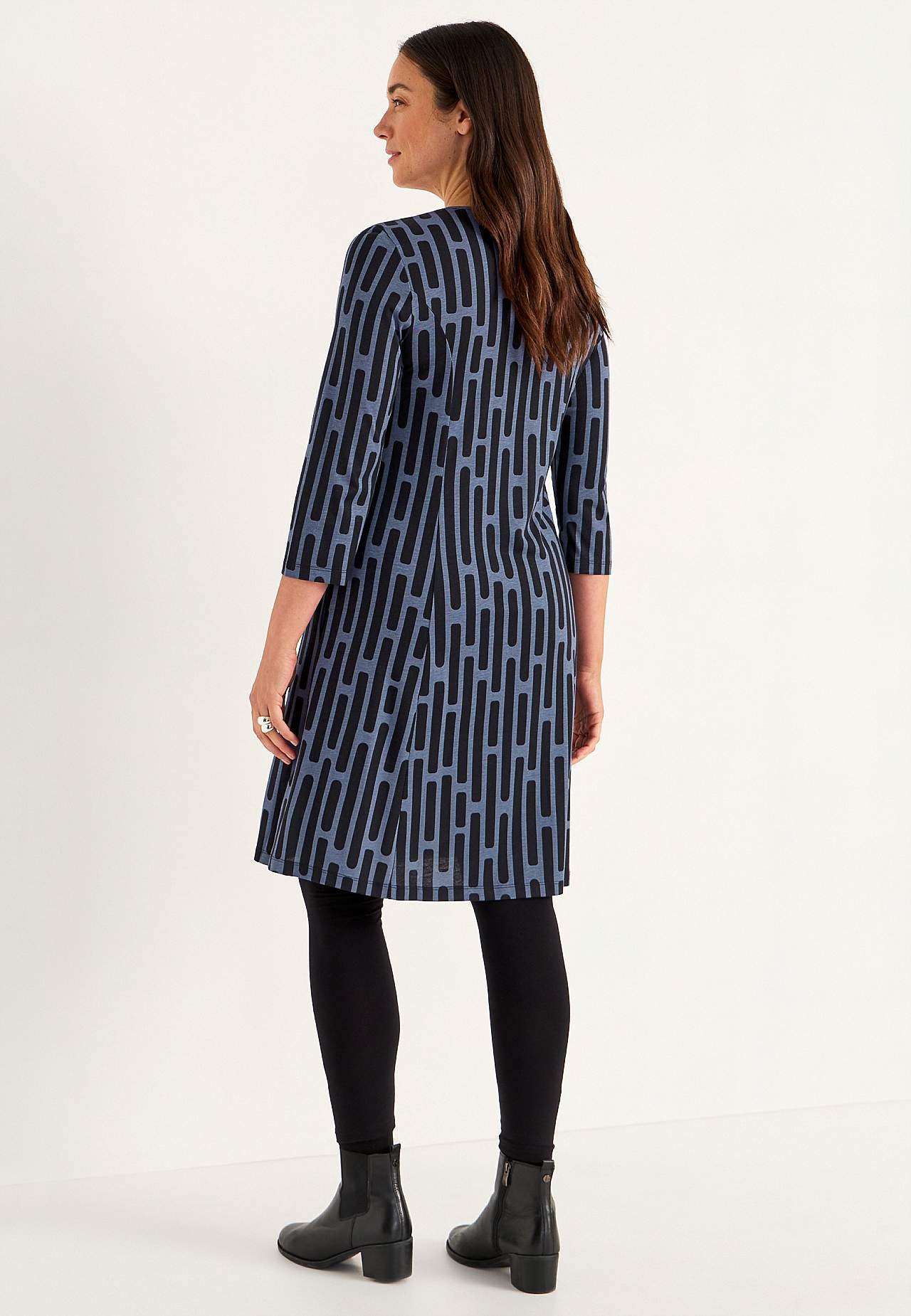 Met patroon jerseyjurk met zakken