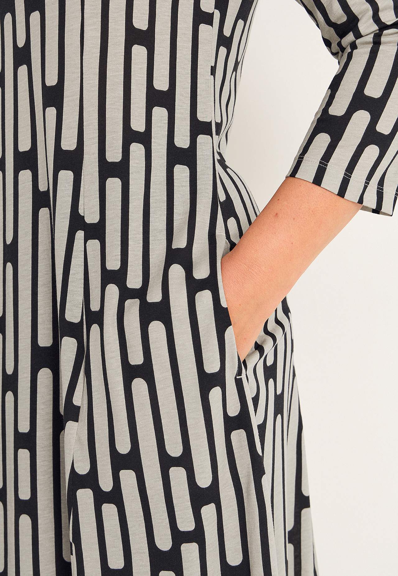 Met patroon jerseyjurk met zakken