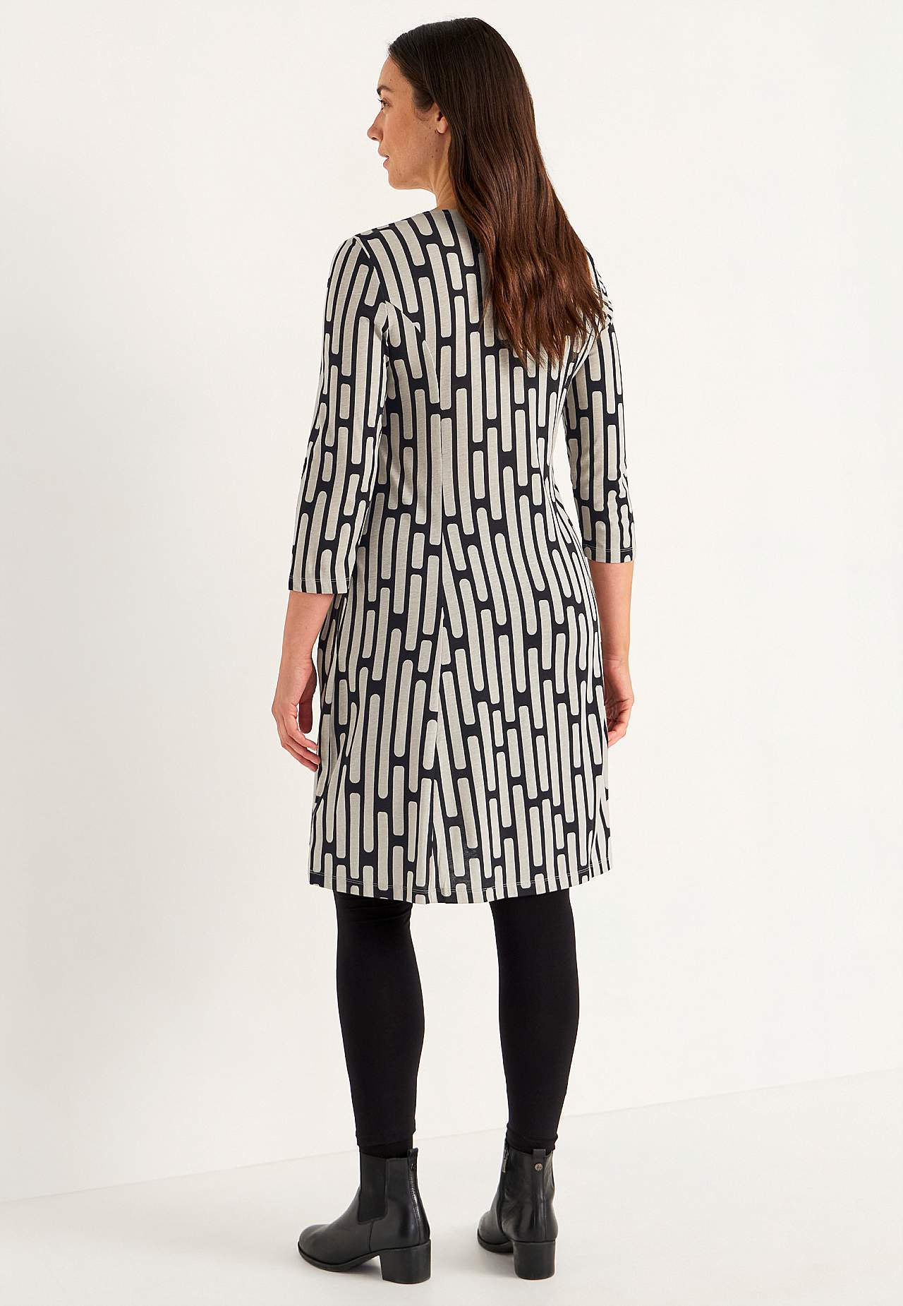 Met patroon jerseyjurk met zakken