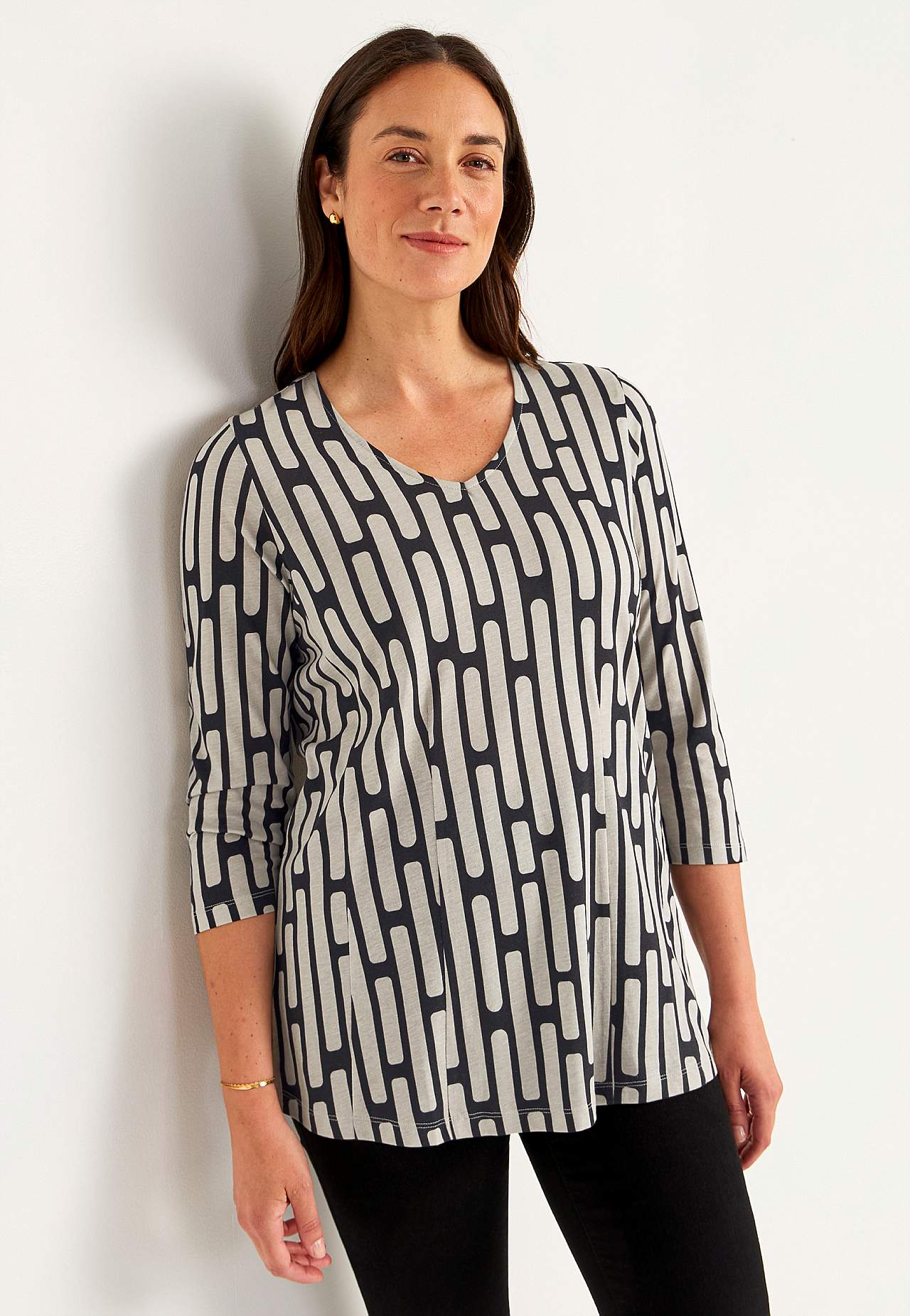 Met patroon jersey tuniek