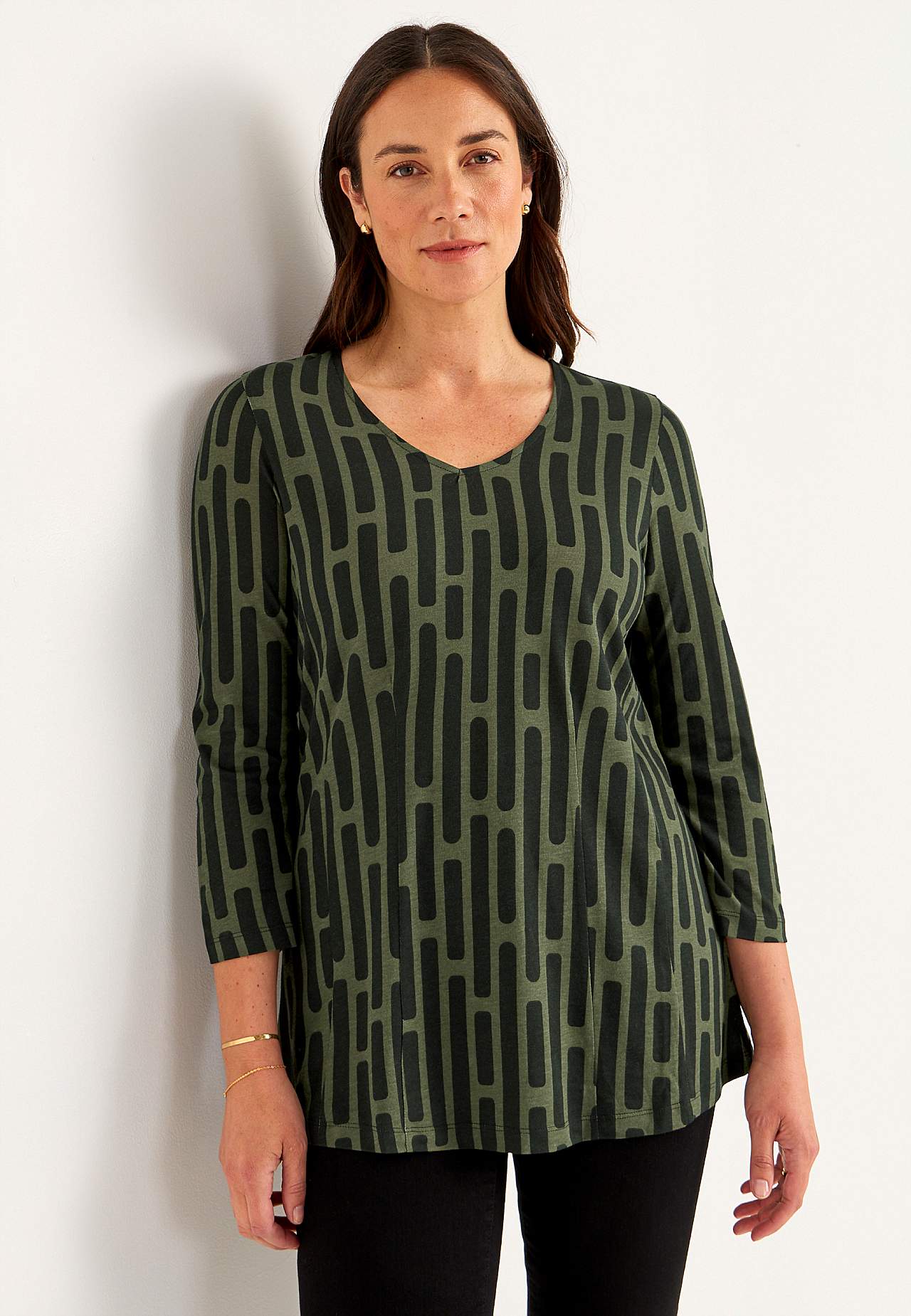 Met patroon jersey tuniek