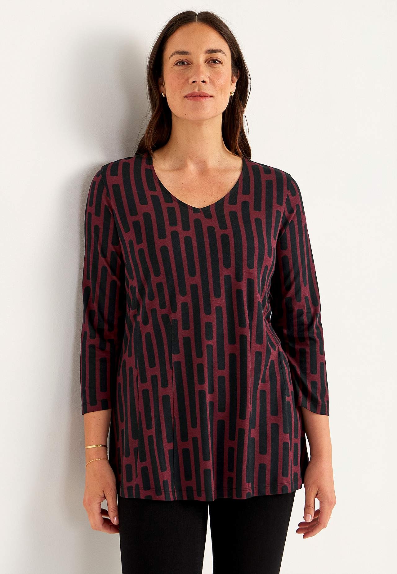 Met patroon jersey tuniek