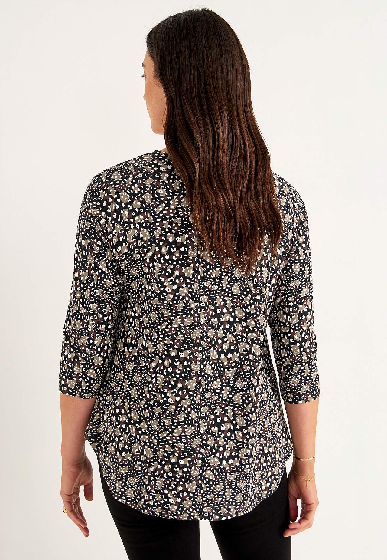Jersey-topje met 3/4 mouw
