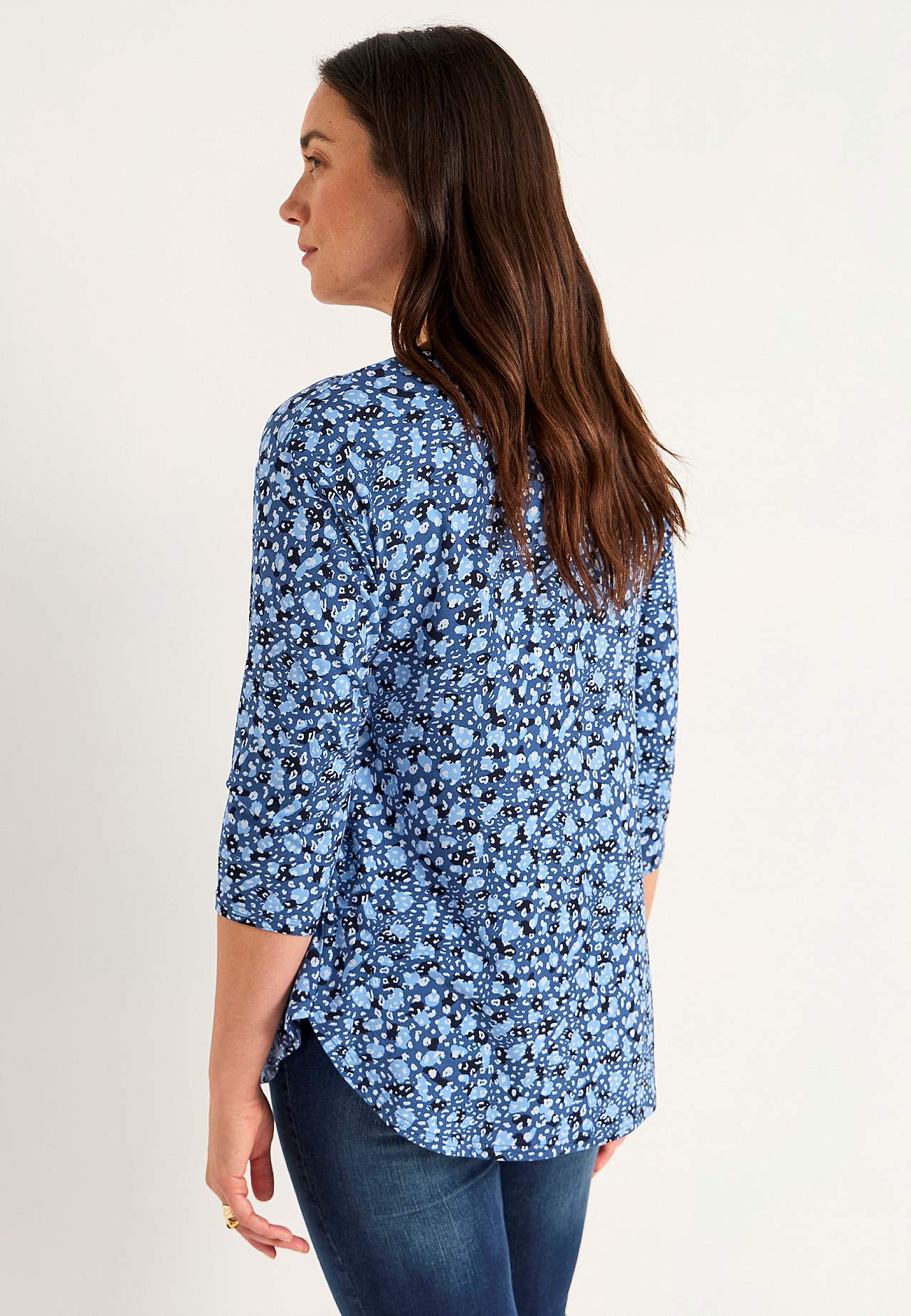 Jersey-topje met 3/4 mouw