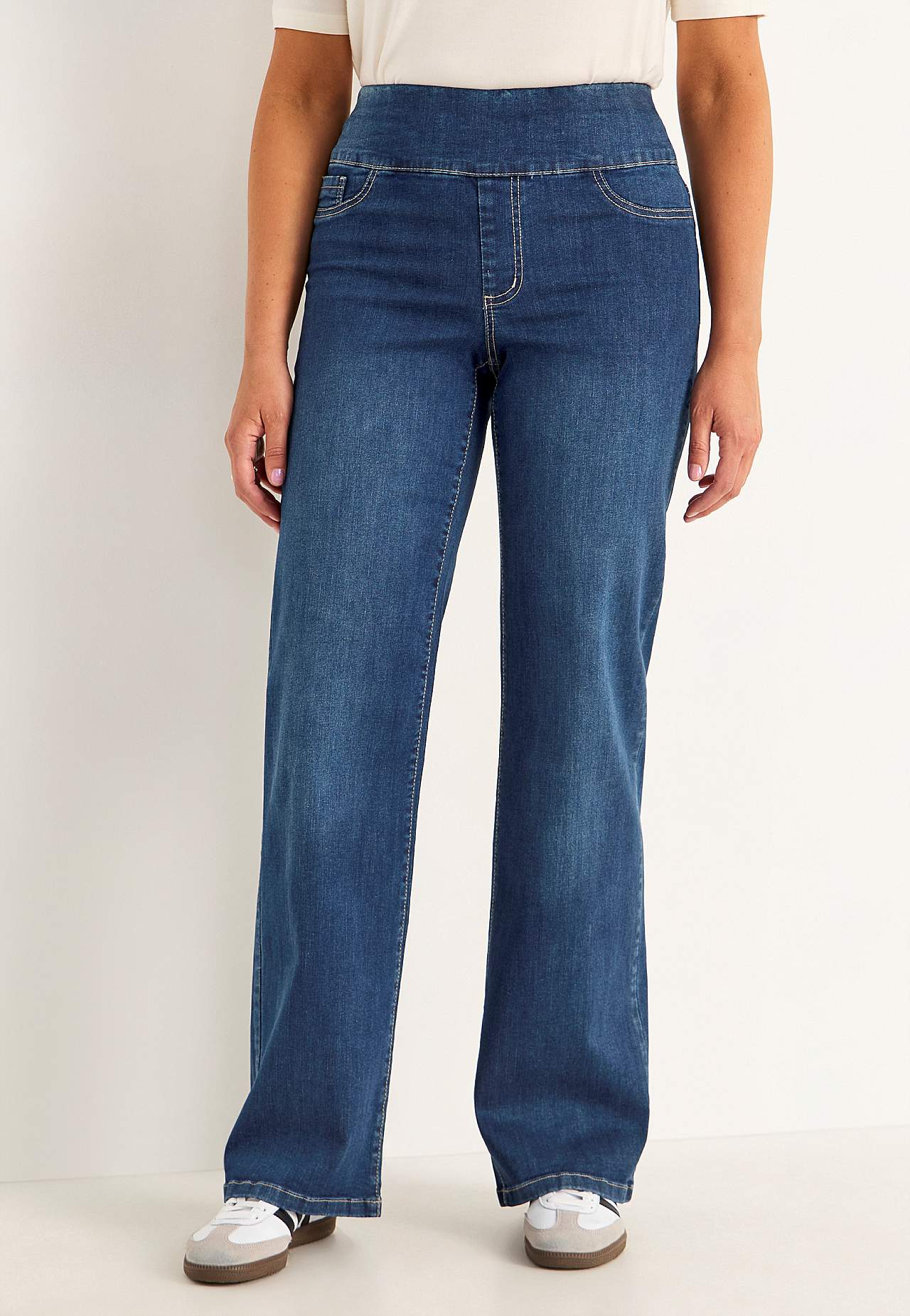 Spijkerbroek met hoge elastische taille