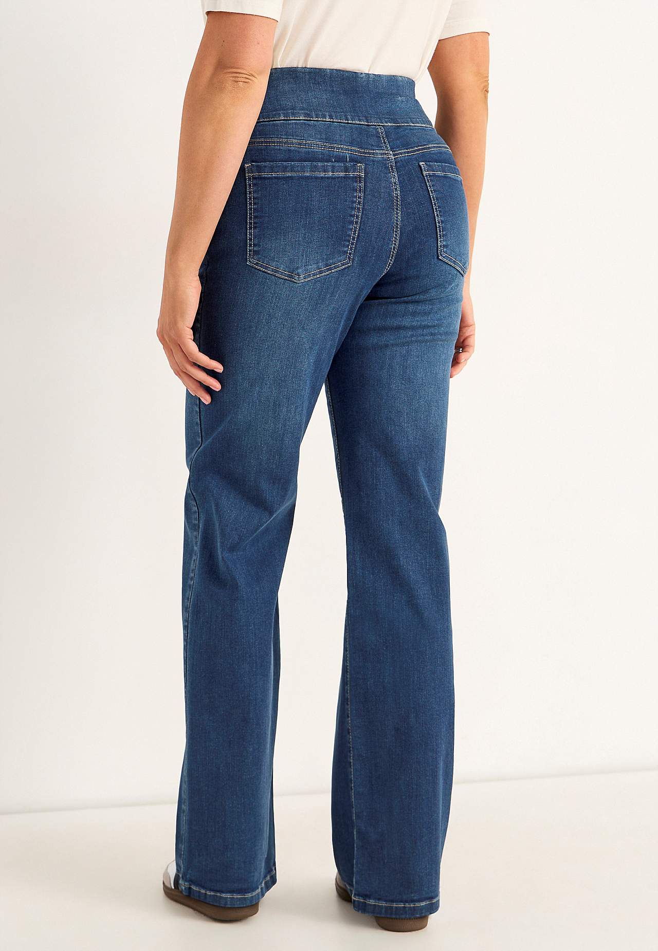 Spijkerbroek met hoge elastische taille