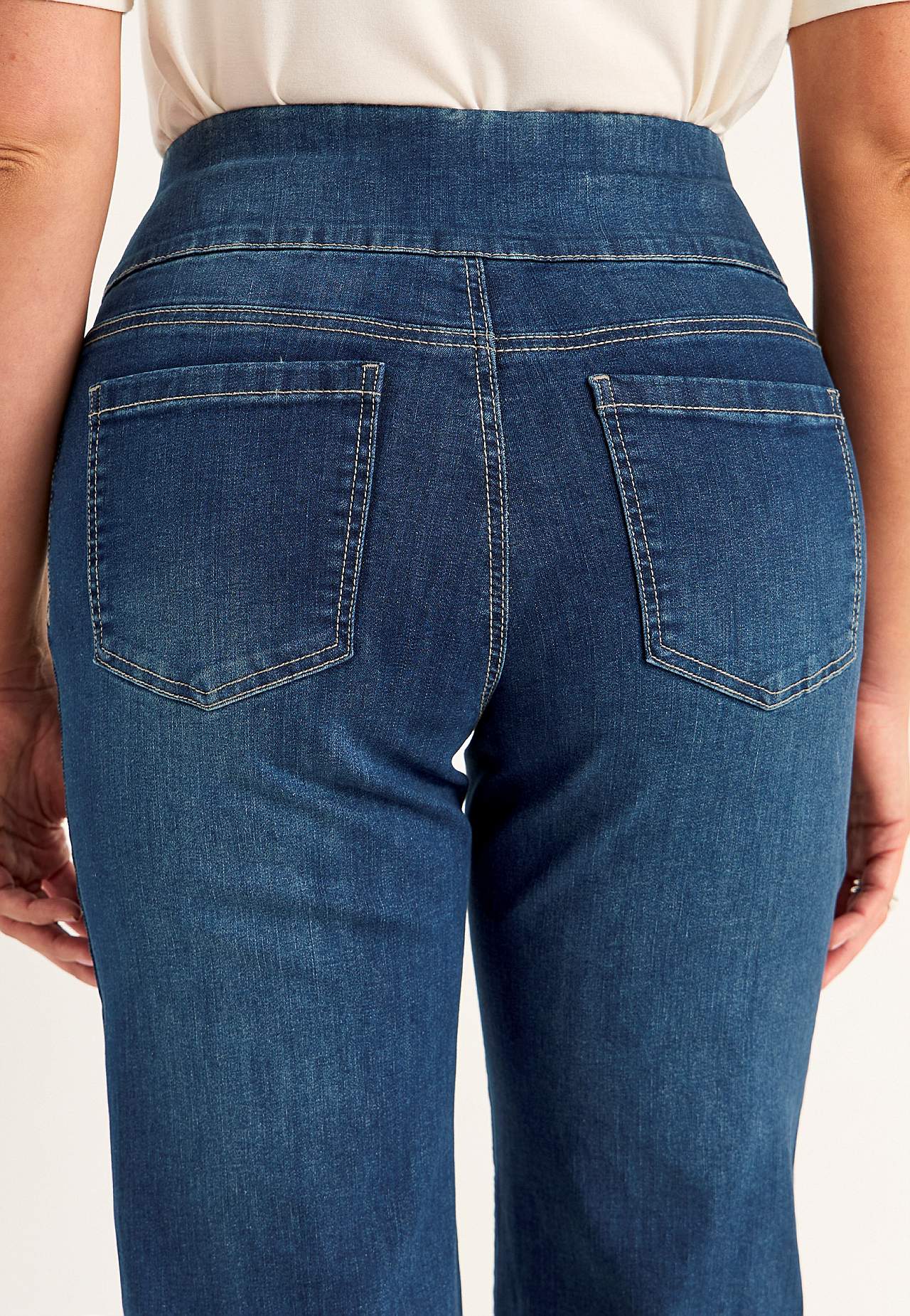 Spijkerbroek met hoge elastische taille