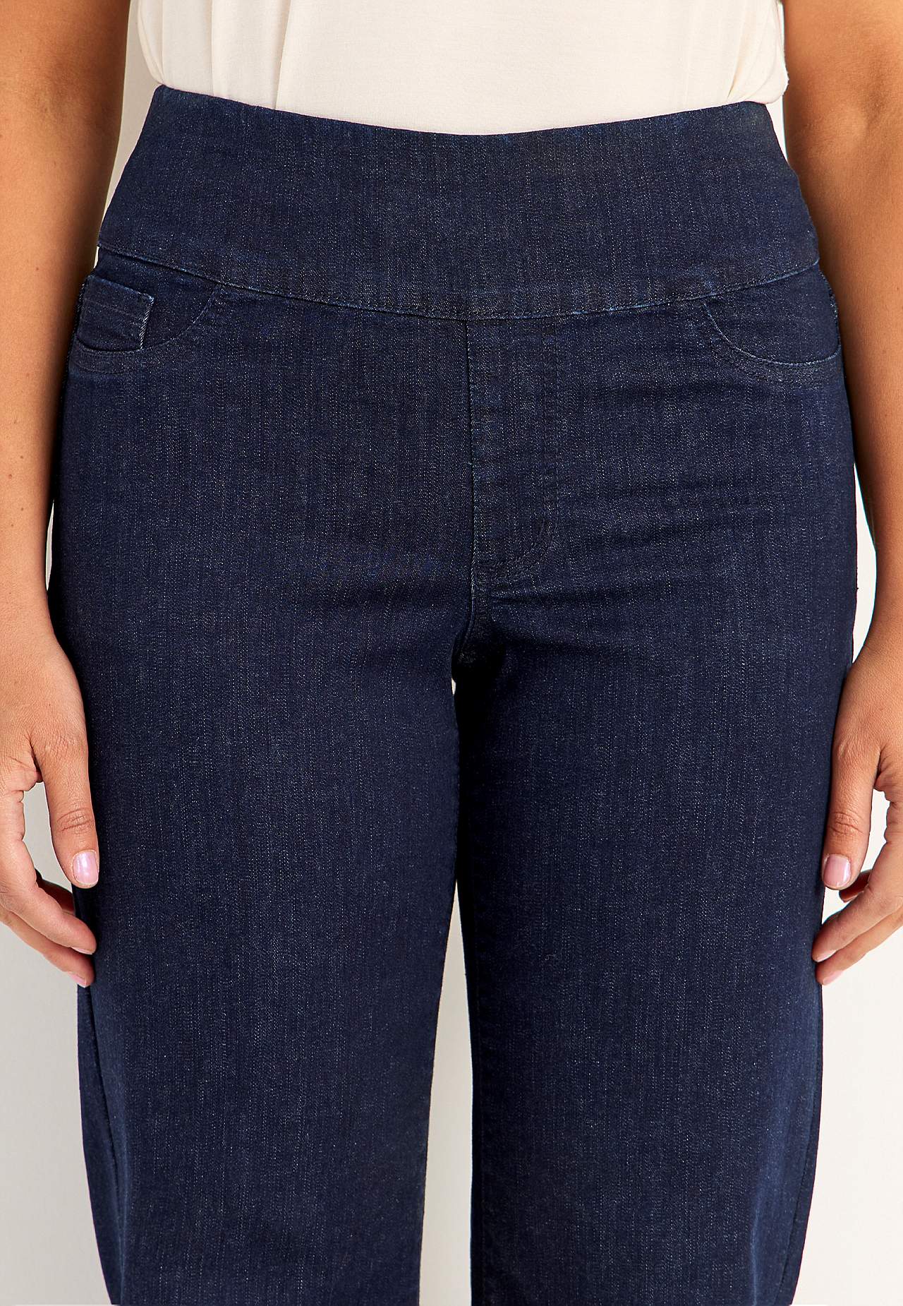 Spijkerbroek met hoge elastische taille