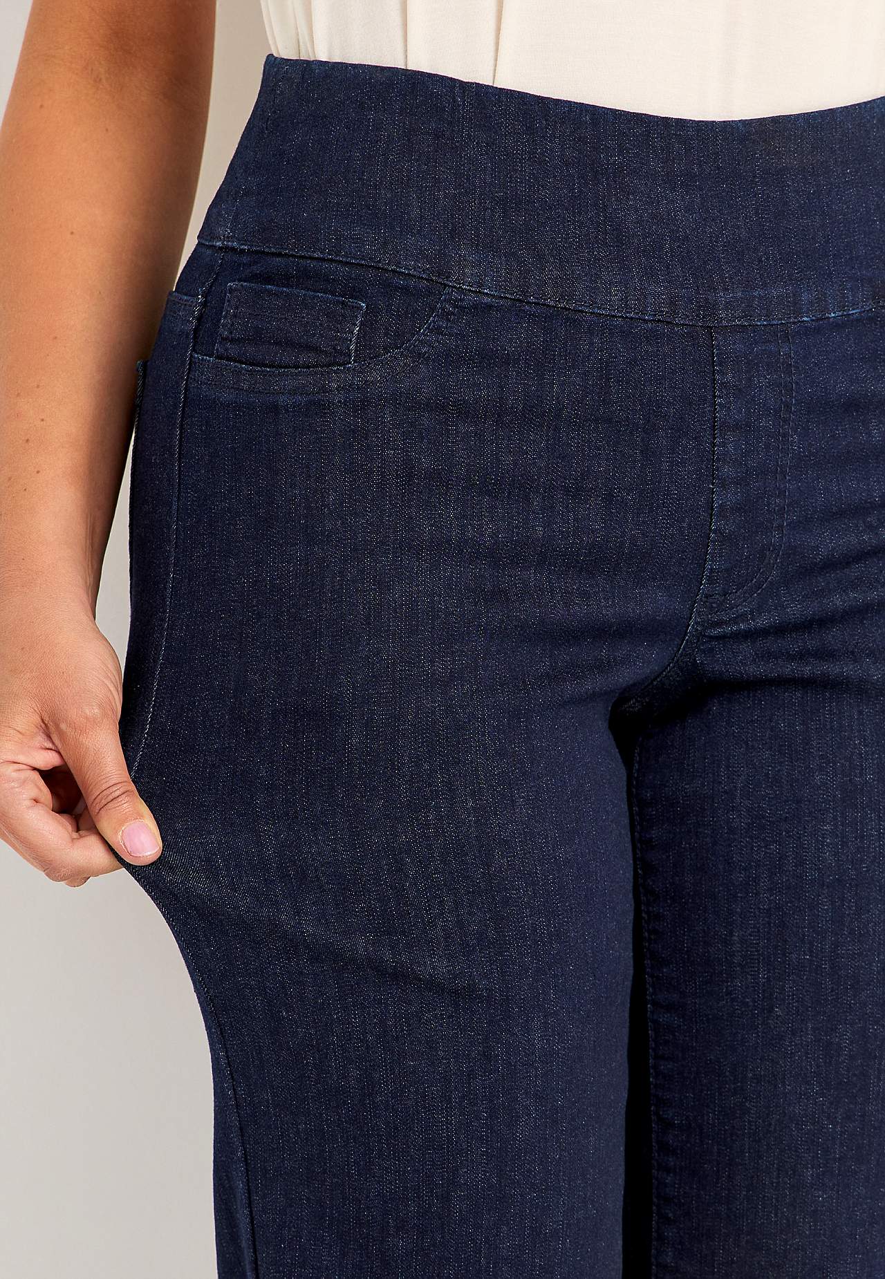 Spijkerbroek met hoge elastische taille