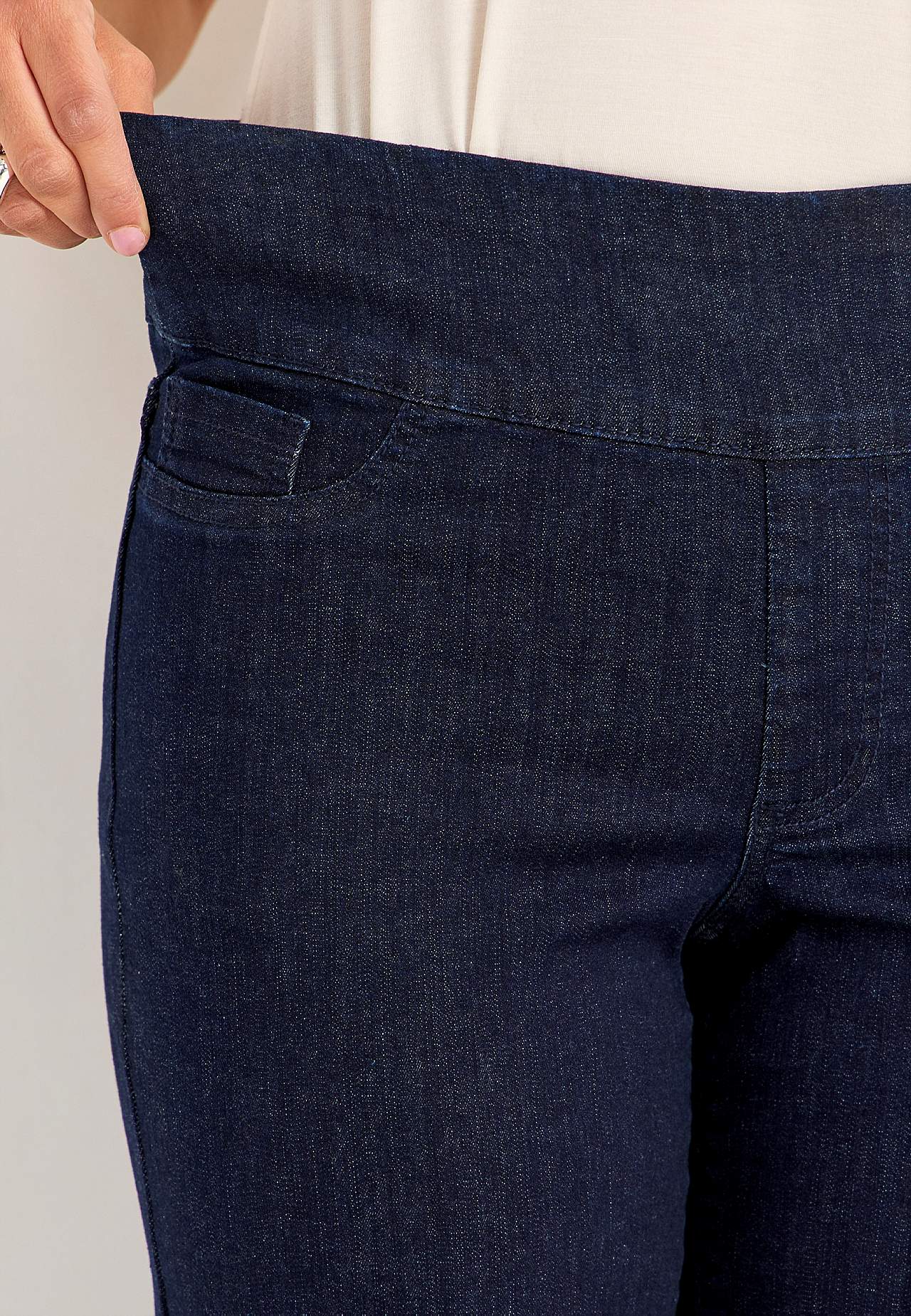 Spijkerbroek met hoge elastische taille