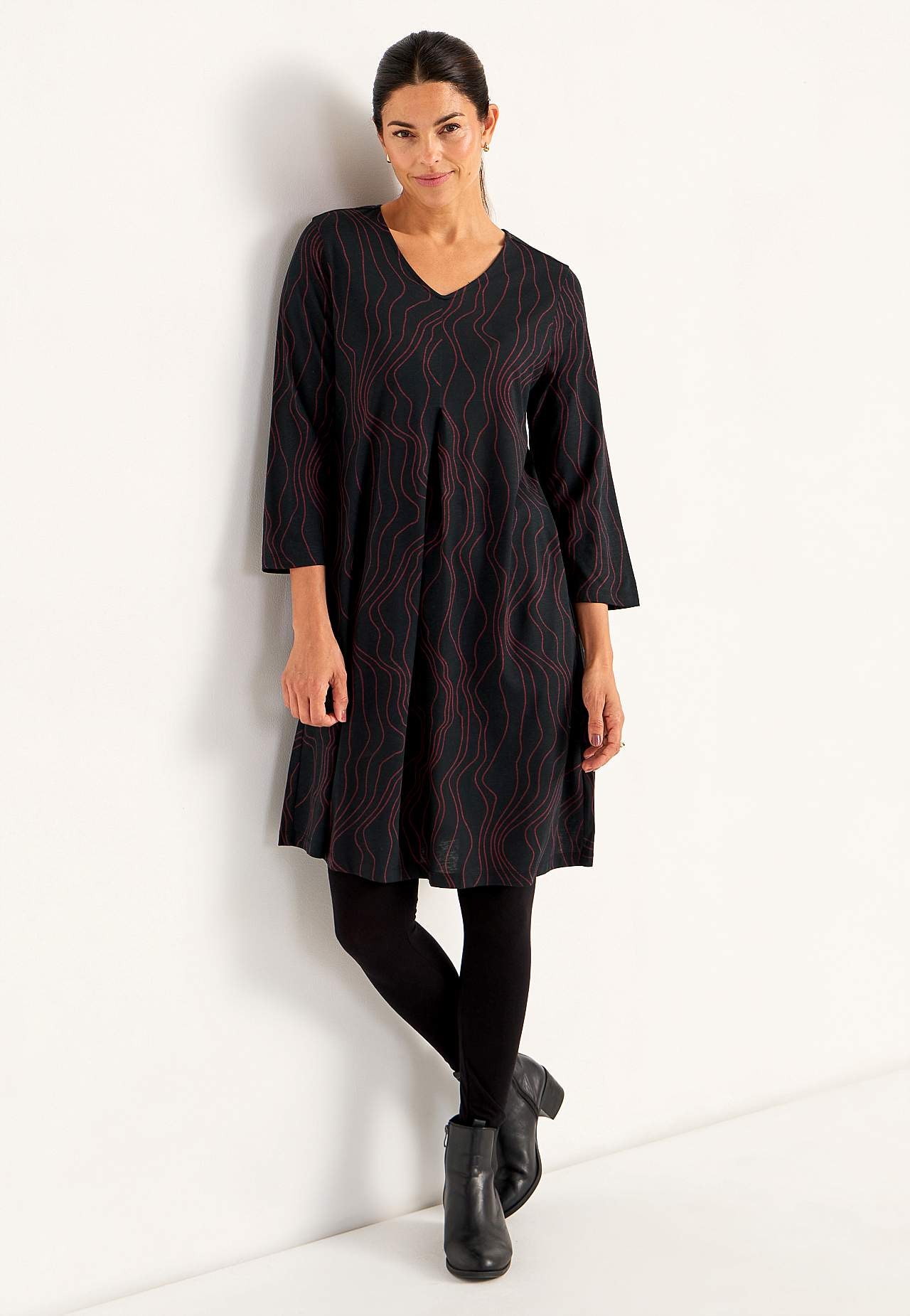 Jerseyjurk met een v-hals