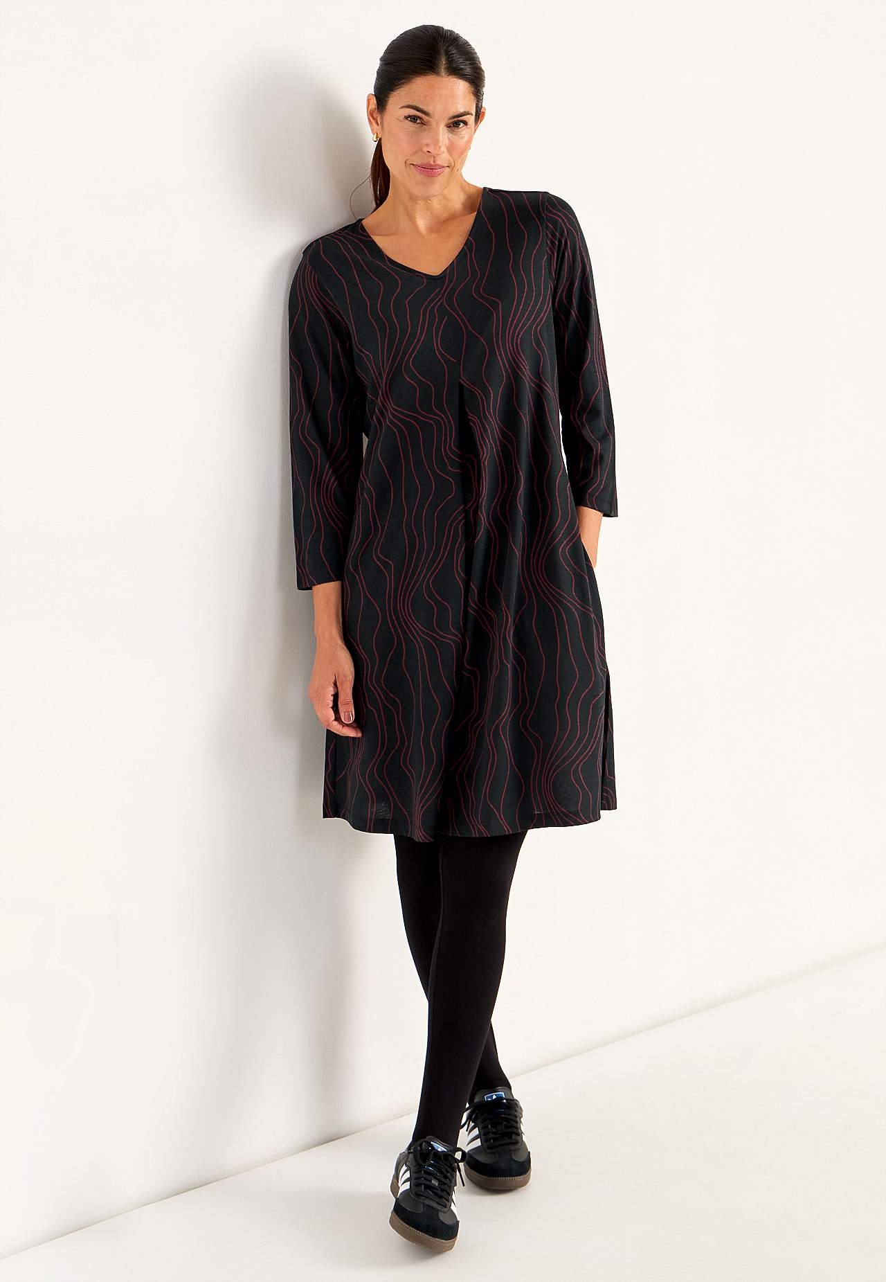 Jerseyjurk met een v-hals