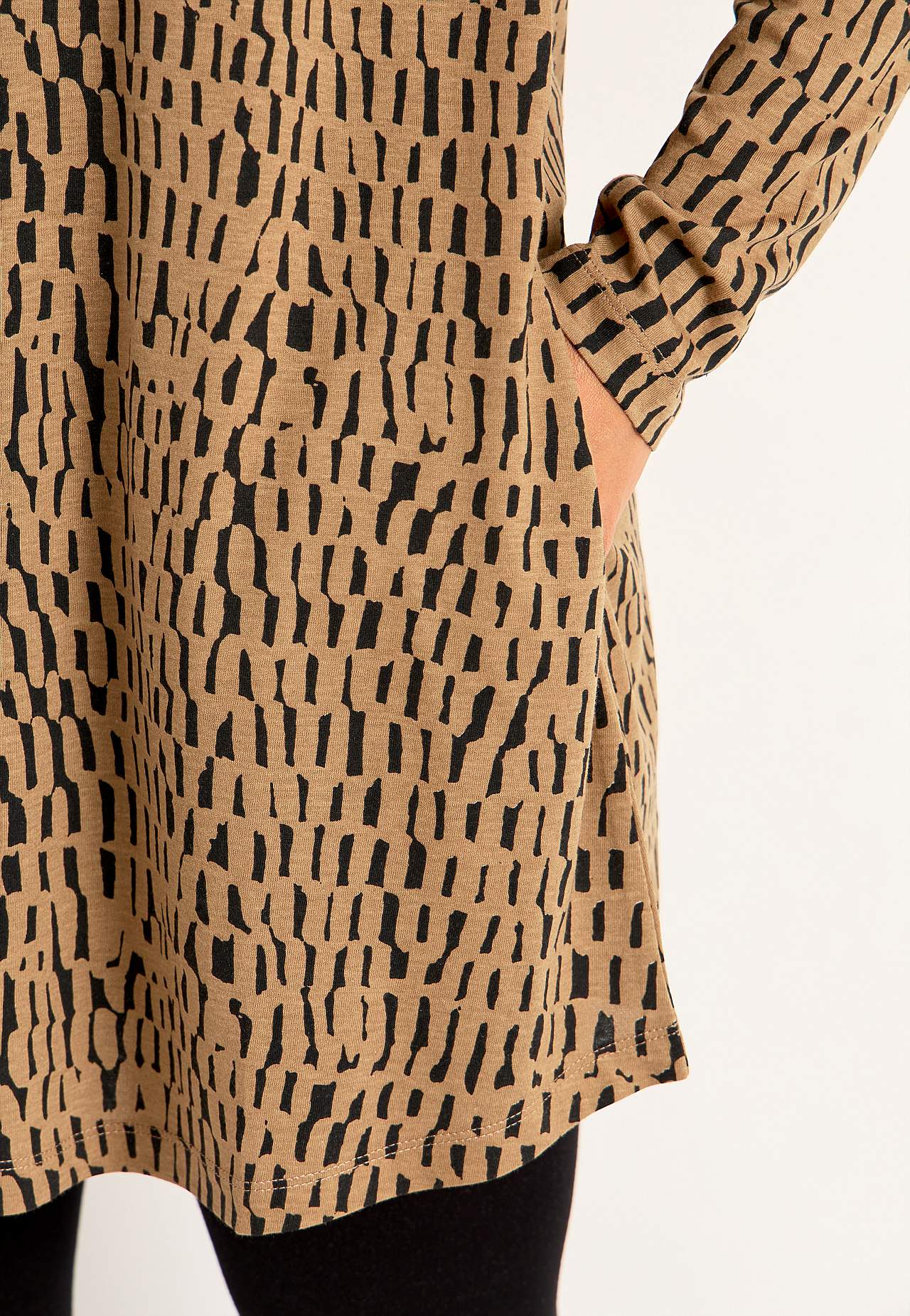 Patroonvormige jersey tuniek met zakken