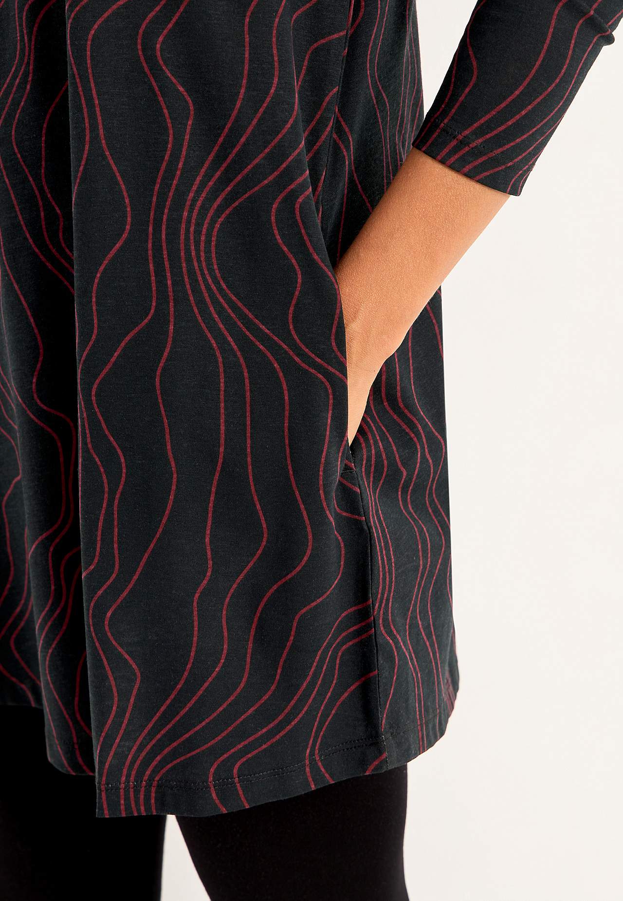 Patroonvormige jersey tuniek met zakken