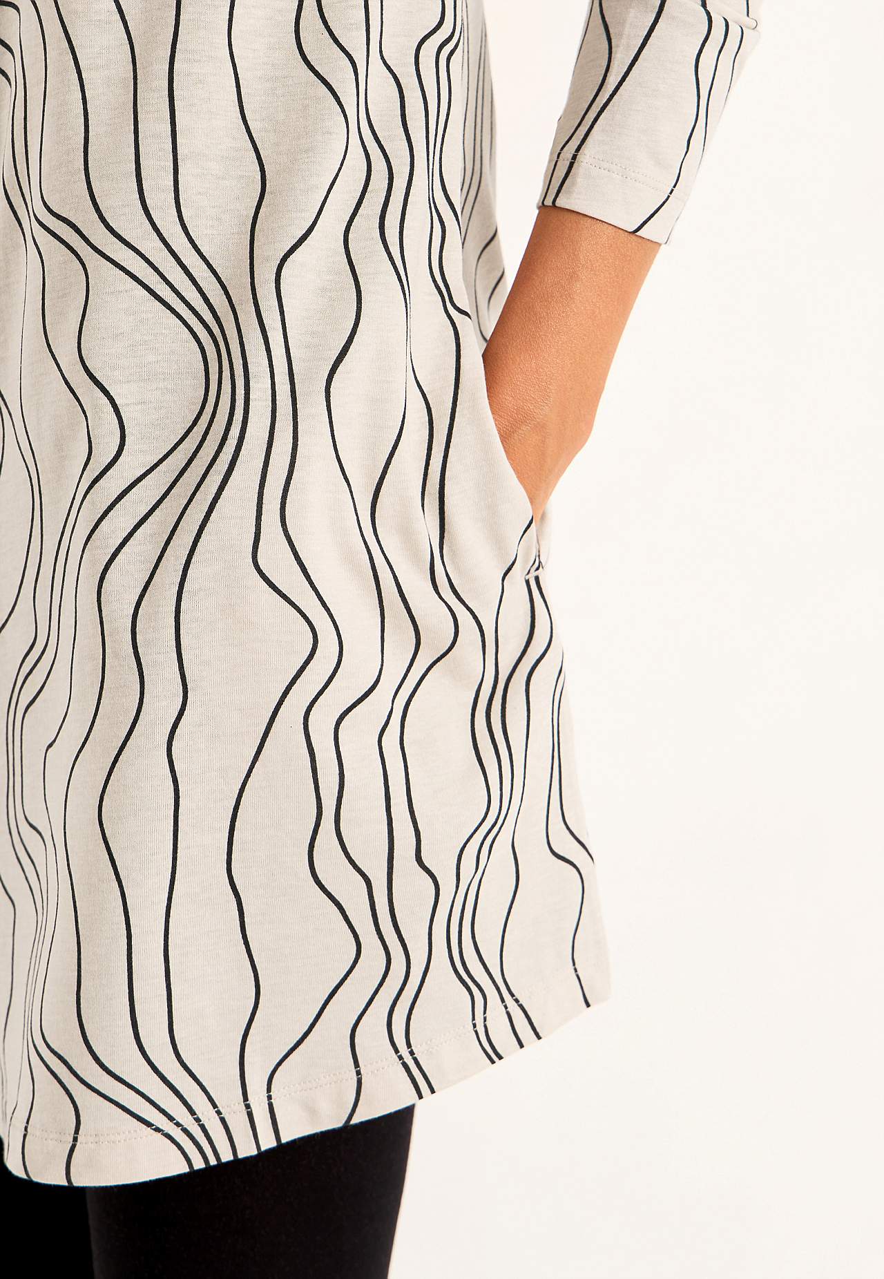 Patroonvormige jersey tuniek met zakken