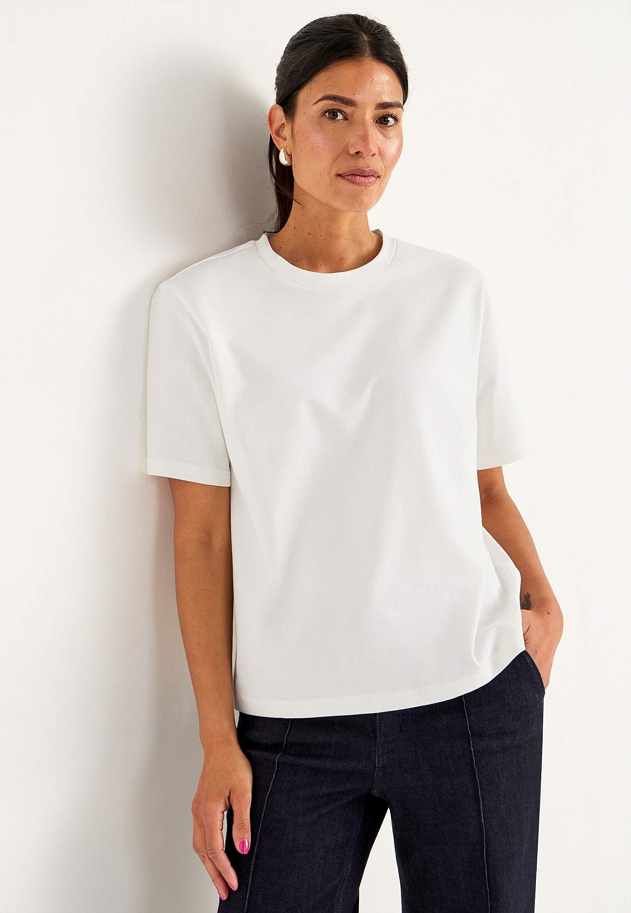 T-shirt van grove katoenen jersey