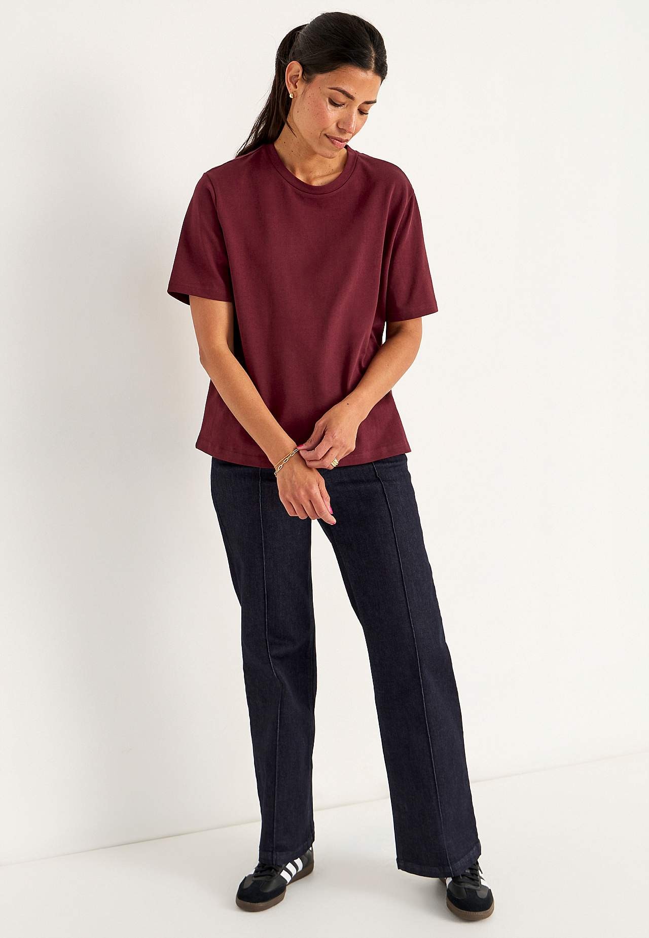 T-shirt van grove katoenen jersey