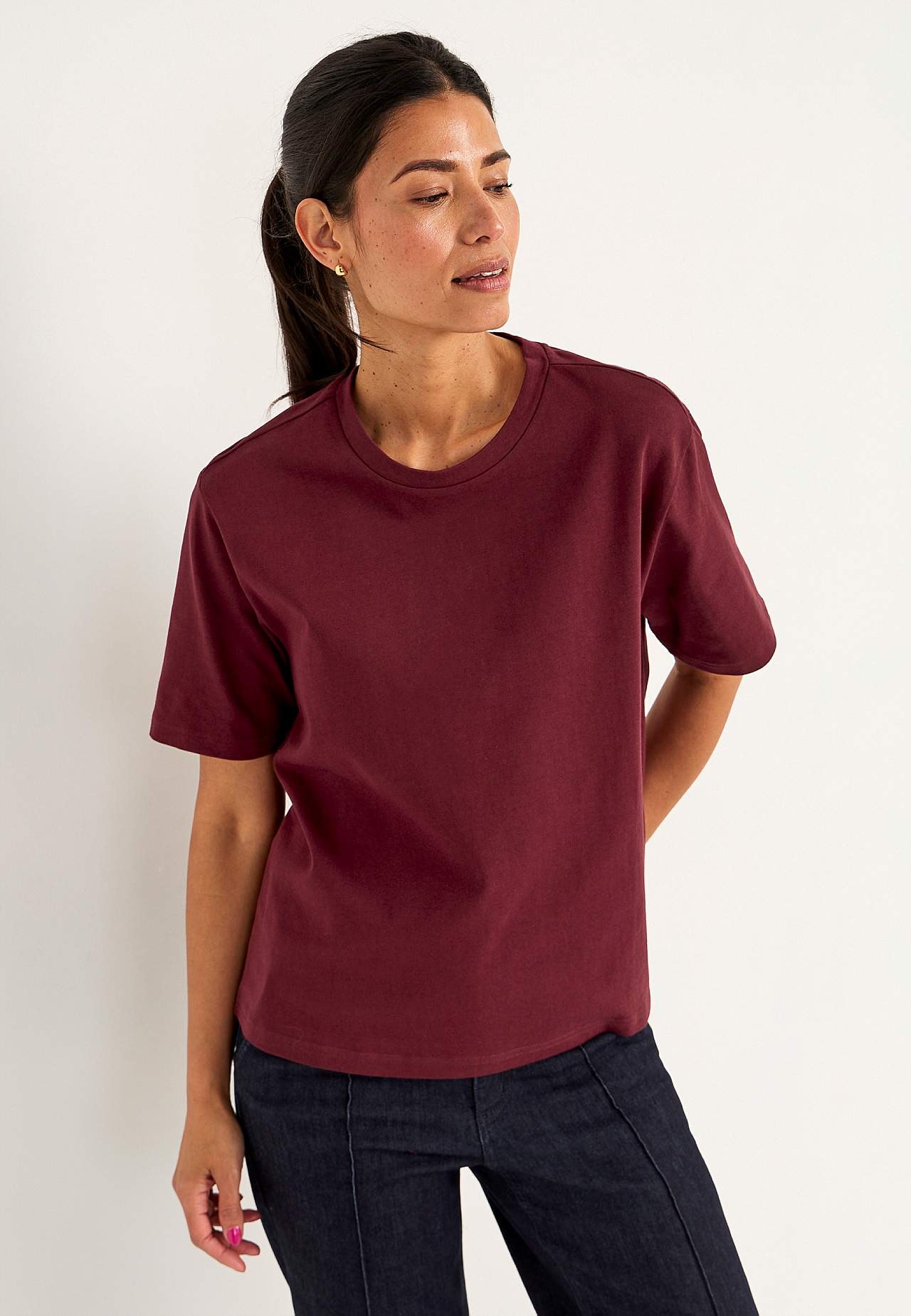 T-shirt van grove katoenen jersey