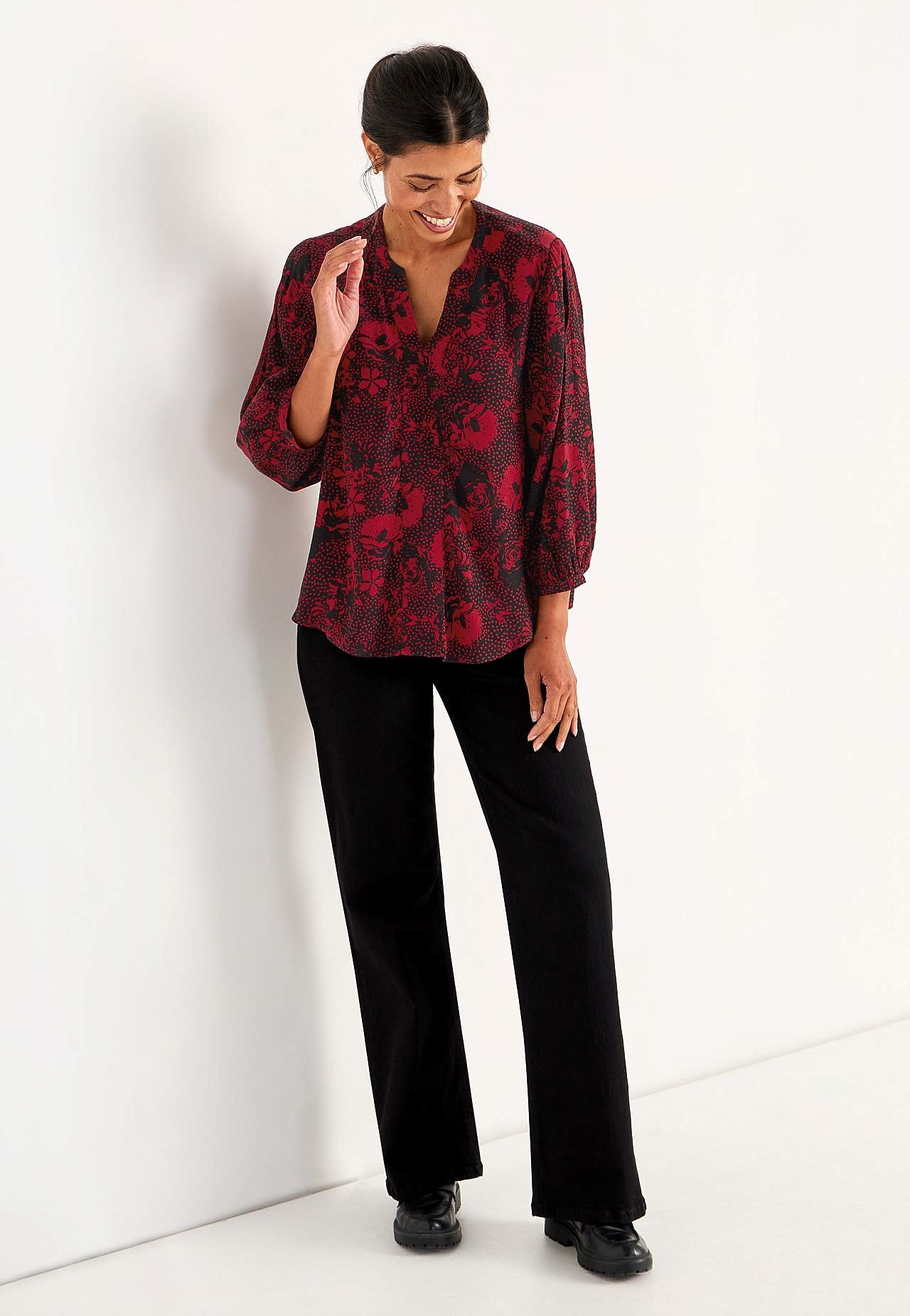 Gevlochten en patroonvormige bloes