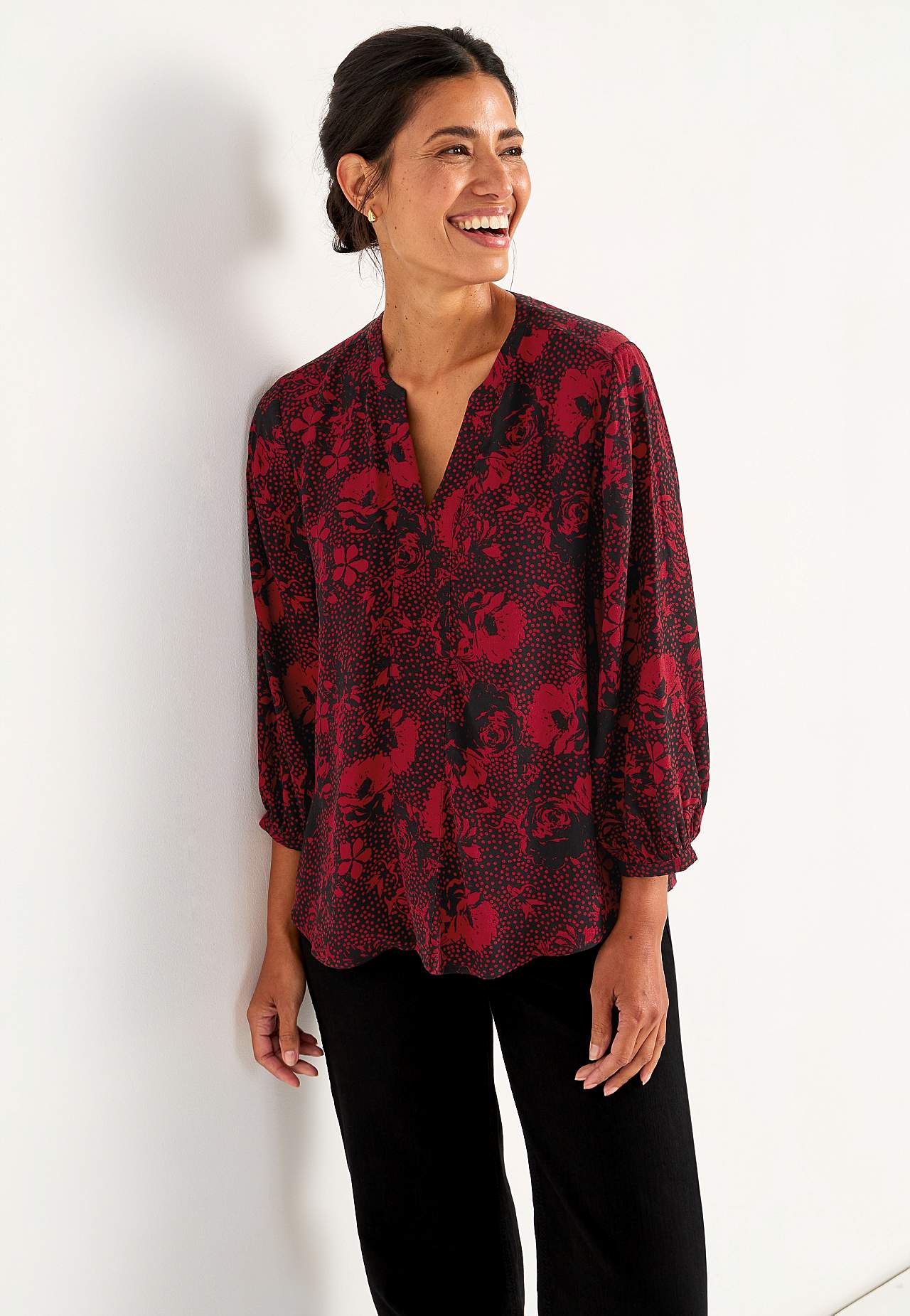 Gevlochten en patroonvormige bloes